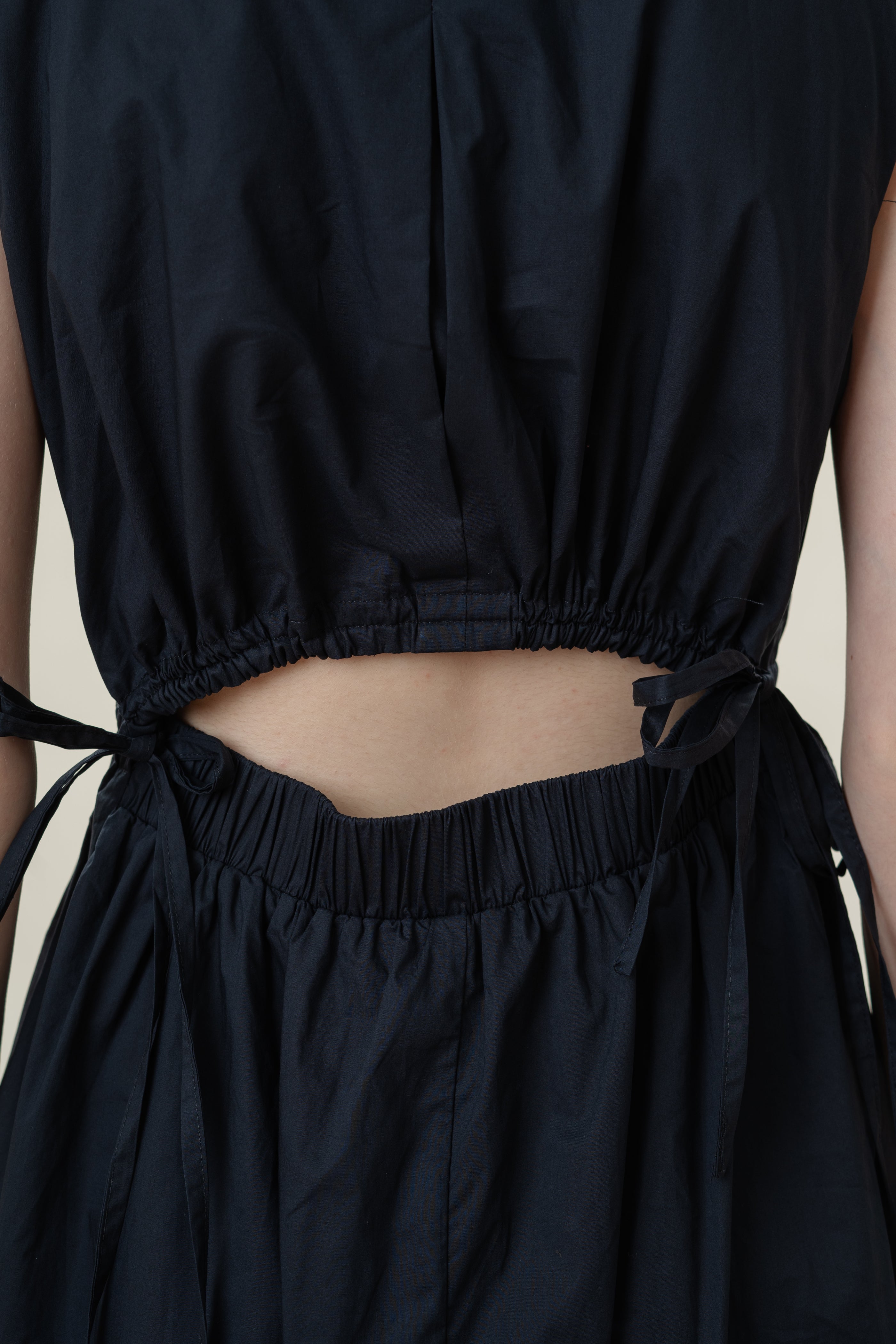 Collared Dress With Cut-Out in Midnight