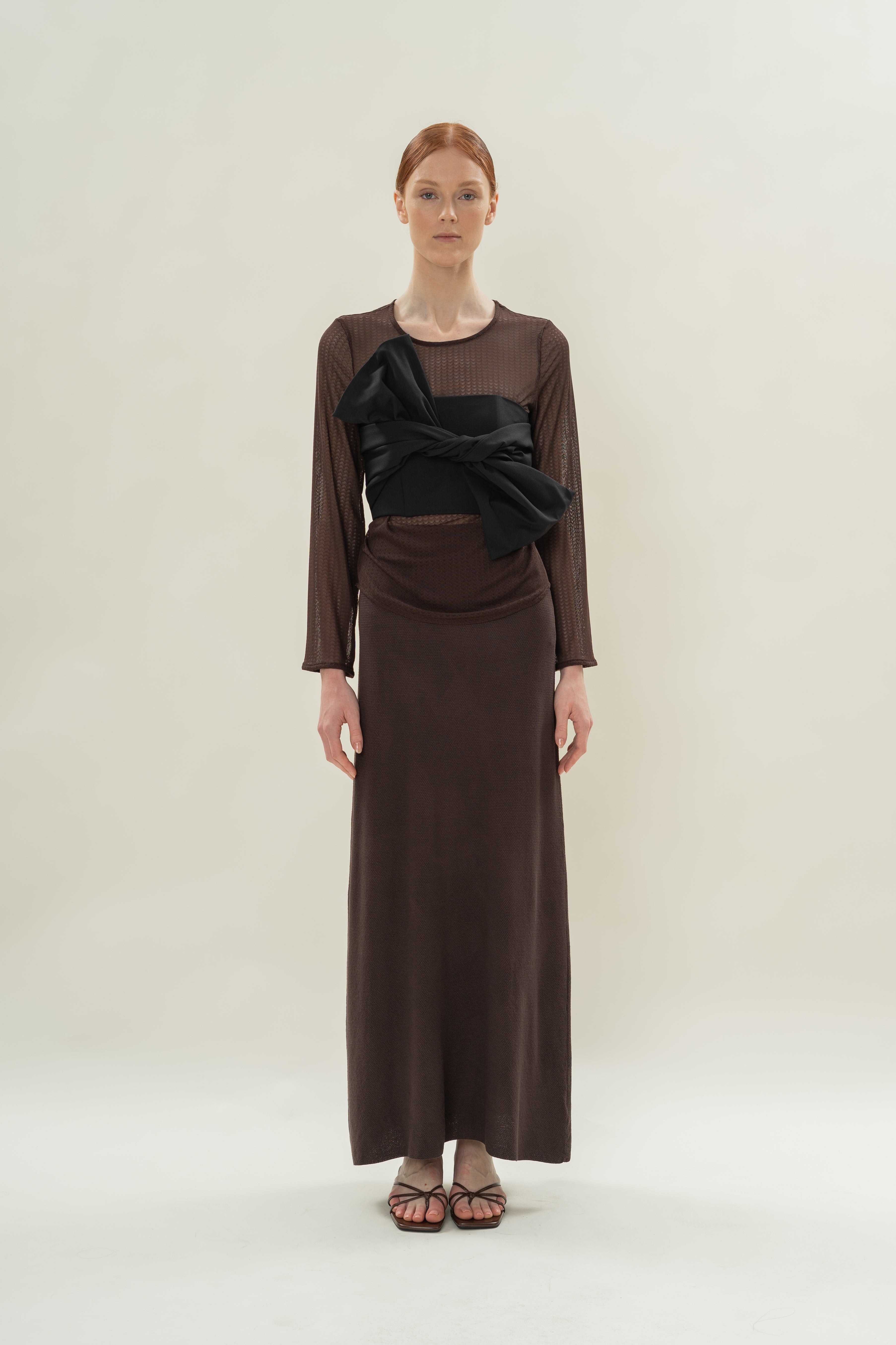 Tie Knot Bustier in Black