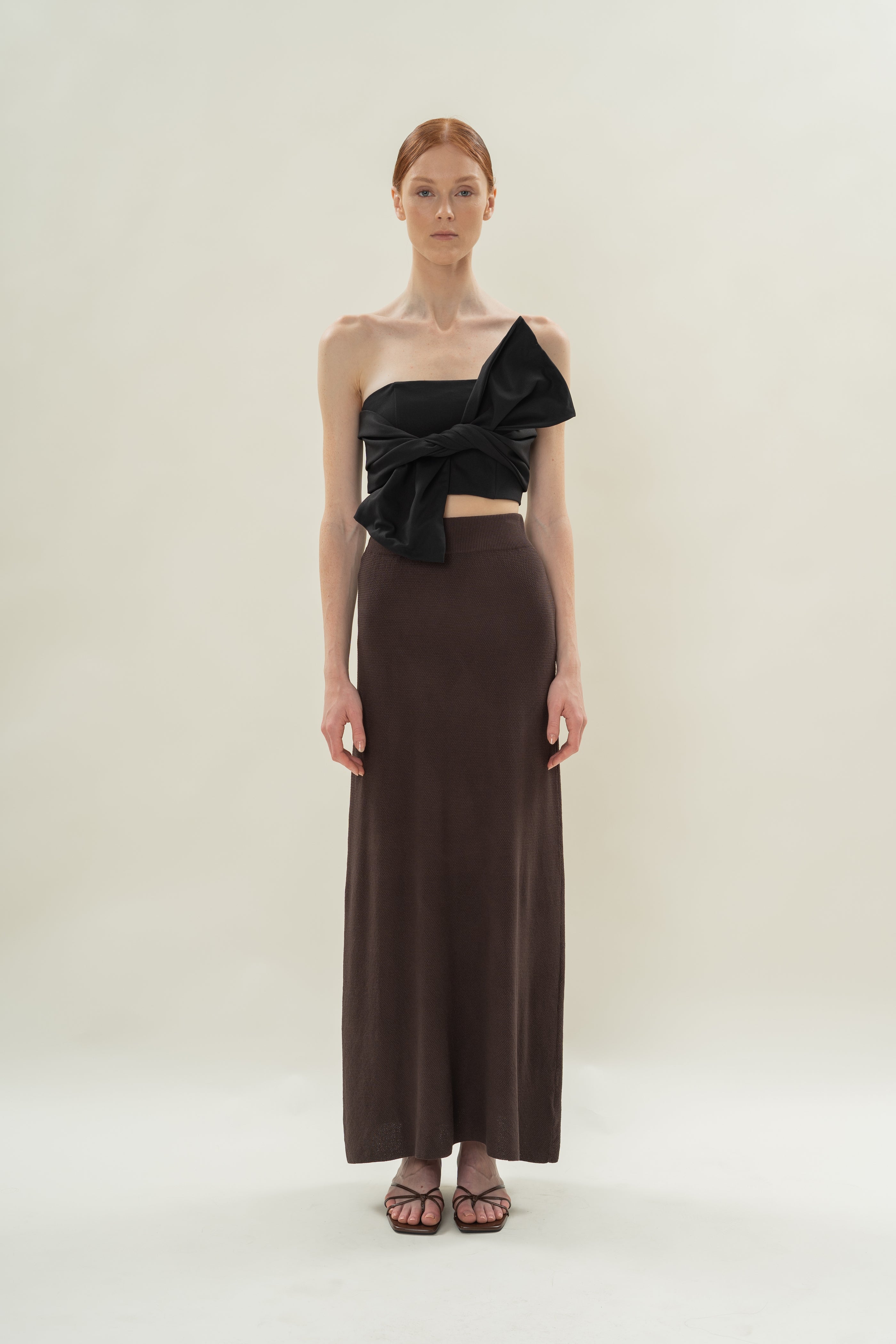 Tie Knot Bustier in Black