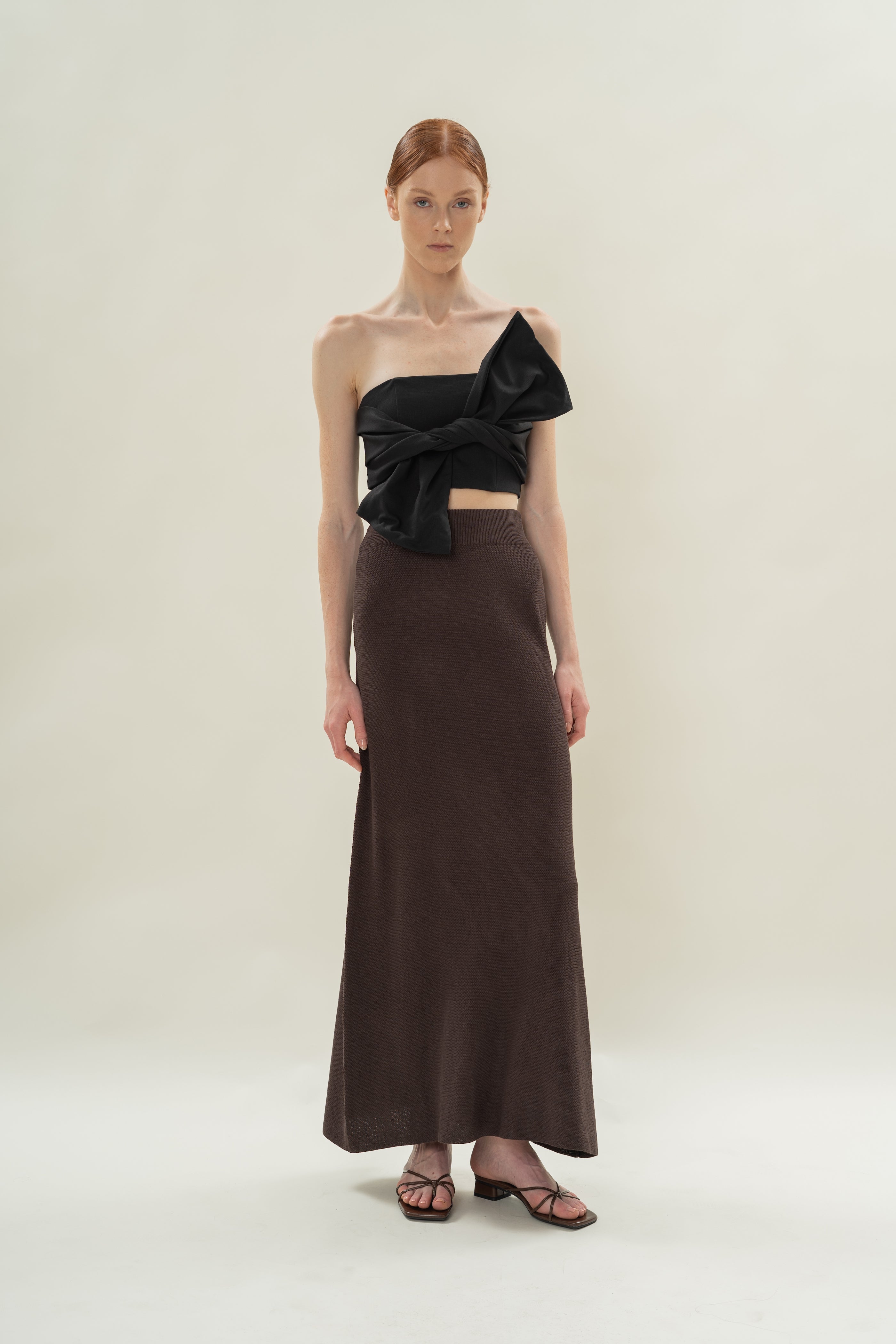 Tie Knot Bustier in Black
