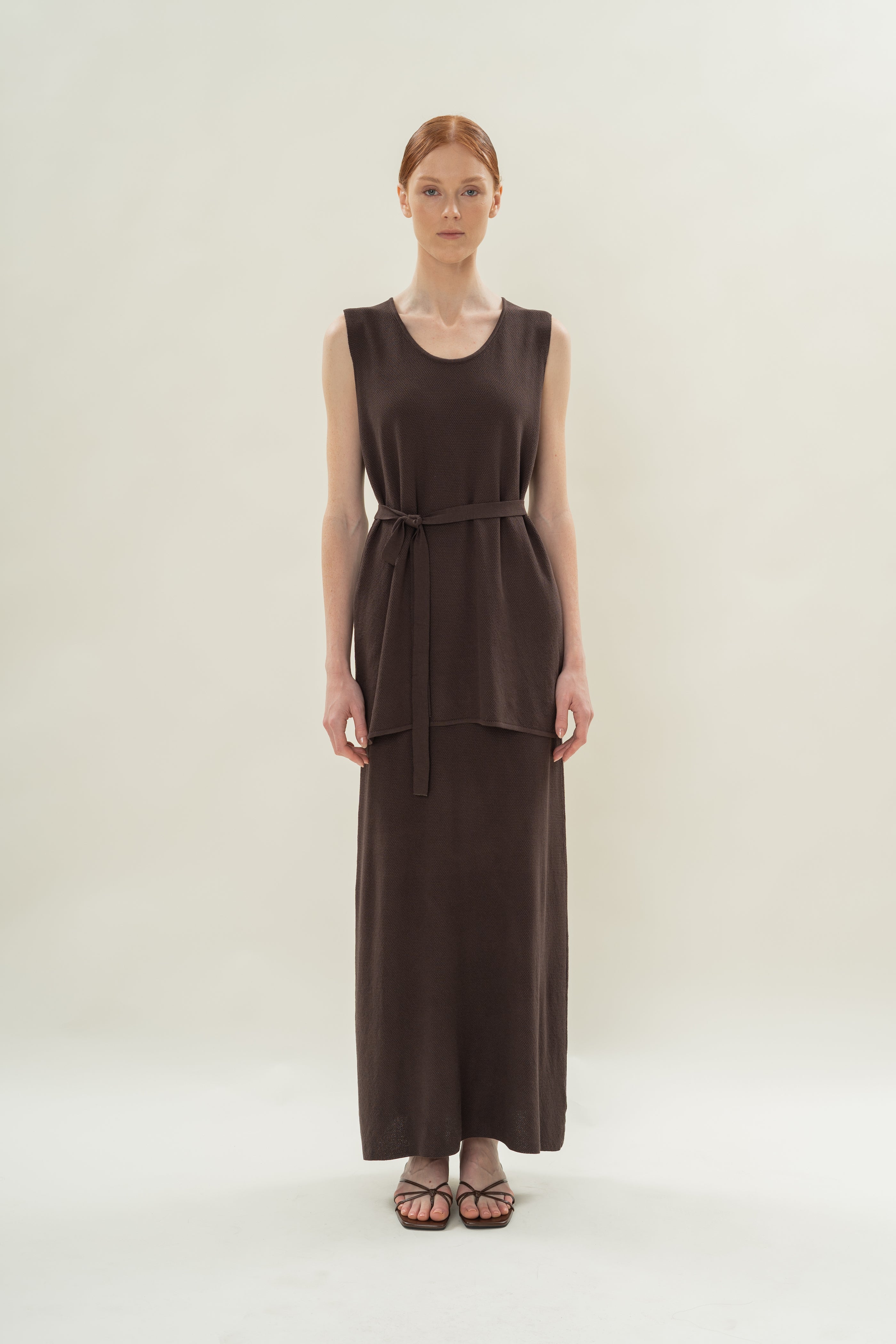 Seed Stitch Knit Tunic in Soil