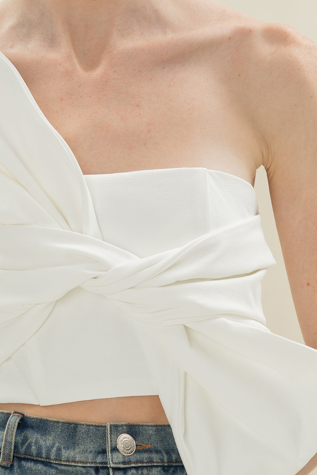 Tie Knot Bustier in White