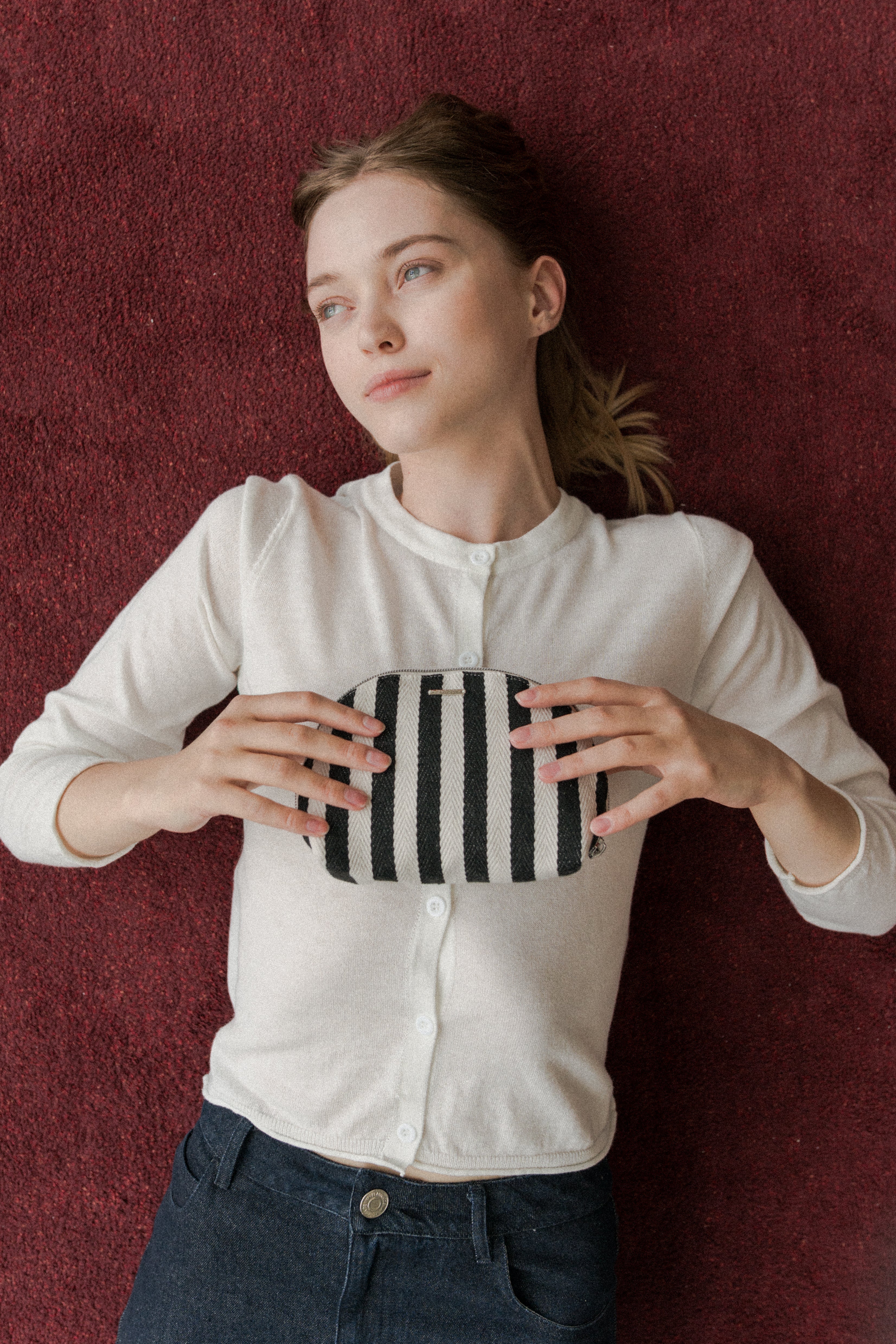Soft Fold Fine Knit Cardigan in White