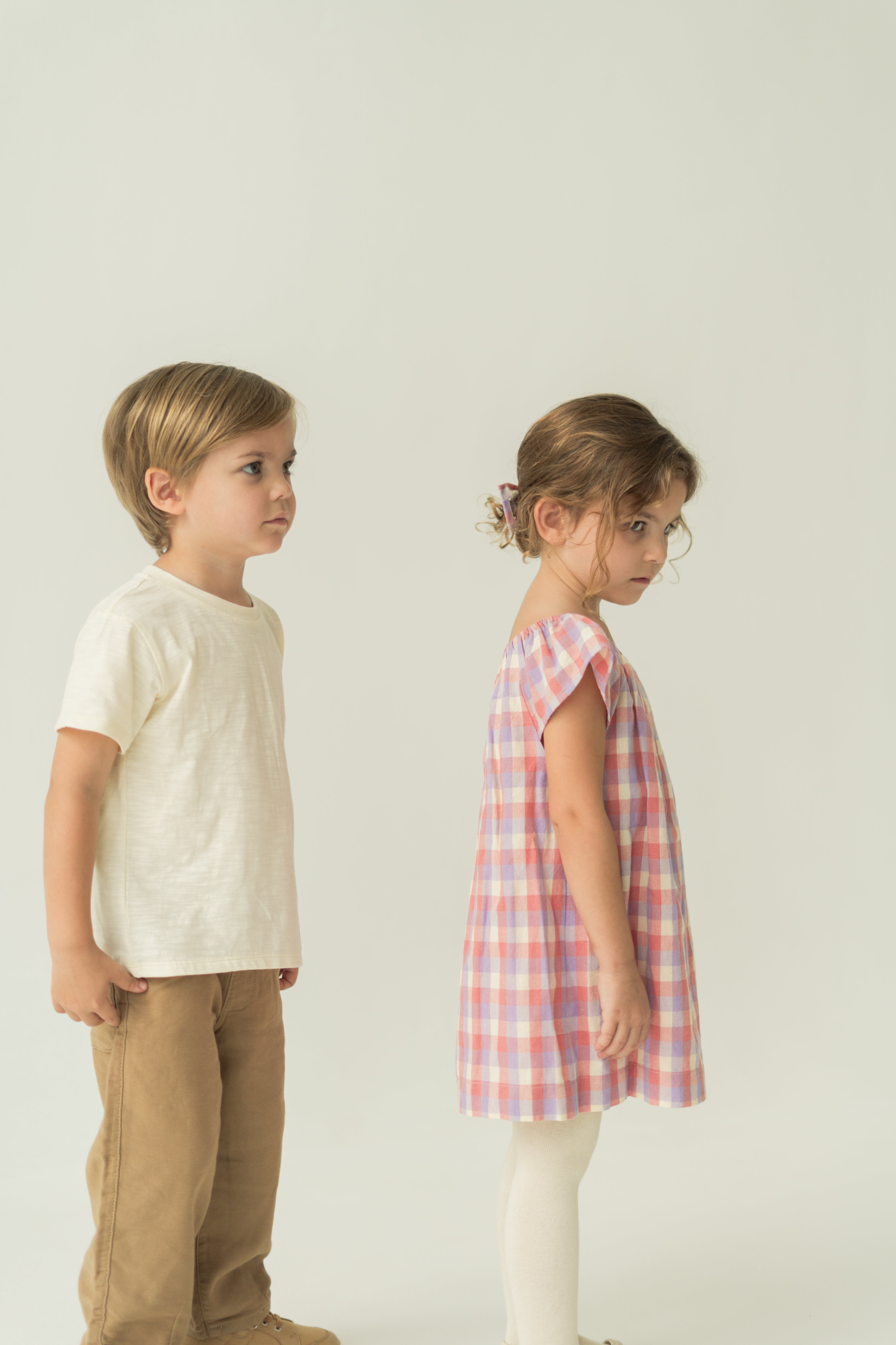 Mini Gathered Neckline Dress in Joie Gingham