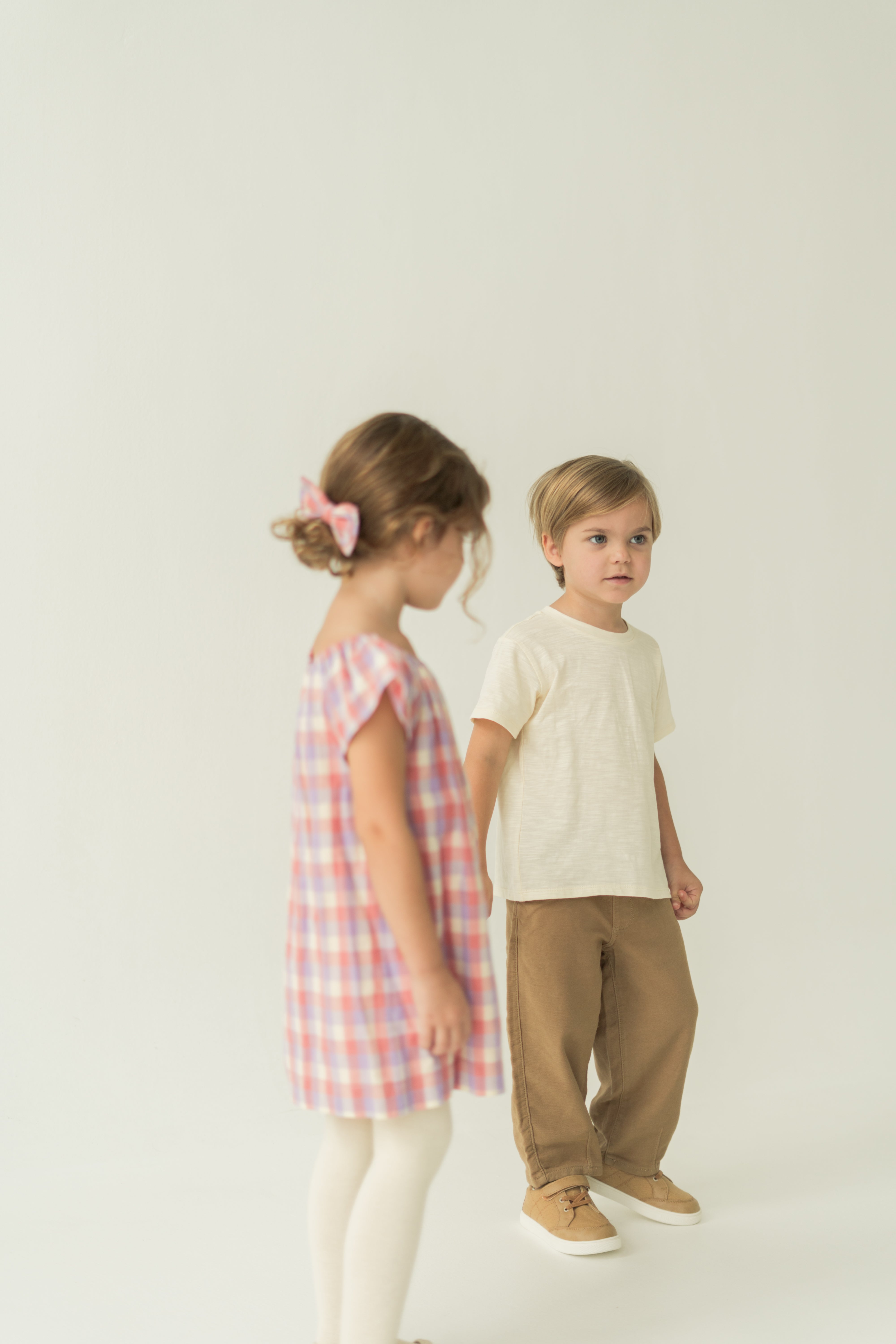 Mini Gathered Neckline Dress in Joie Gingham