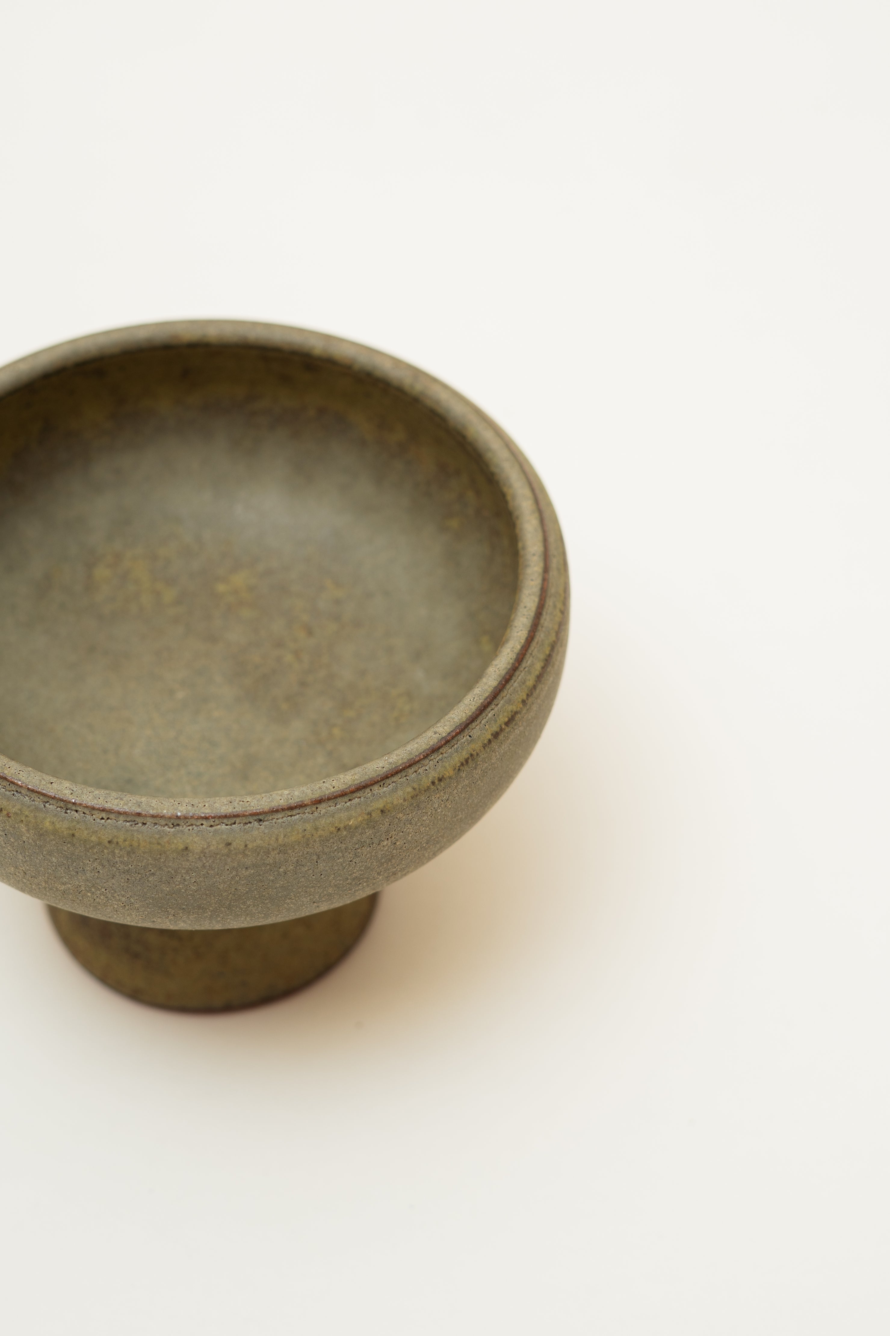 Earthenware Pedestal Bowl in Dark Elmwood