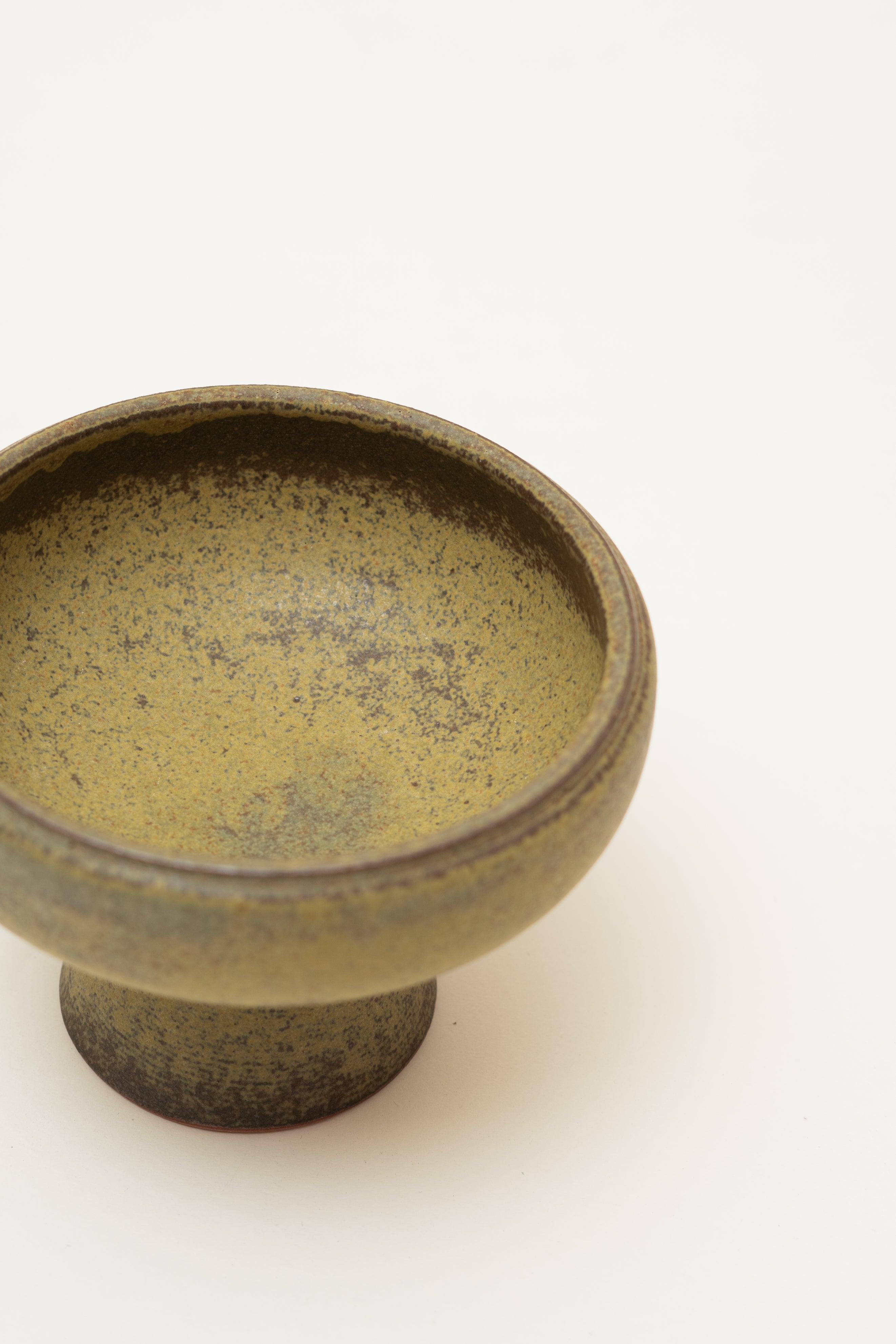 Earthenware Pedestal Bowl in Dark Elmwood