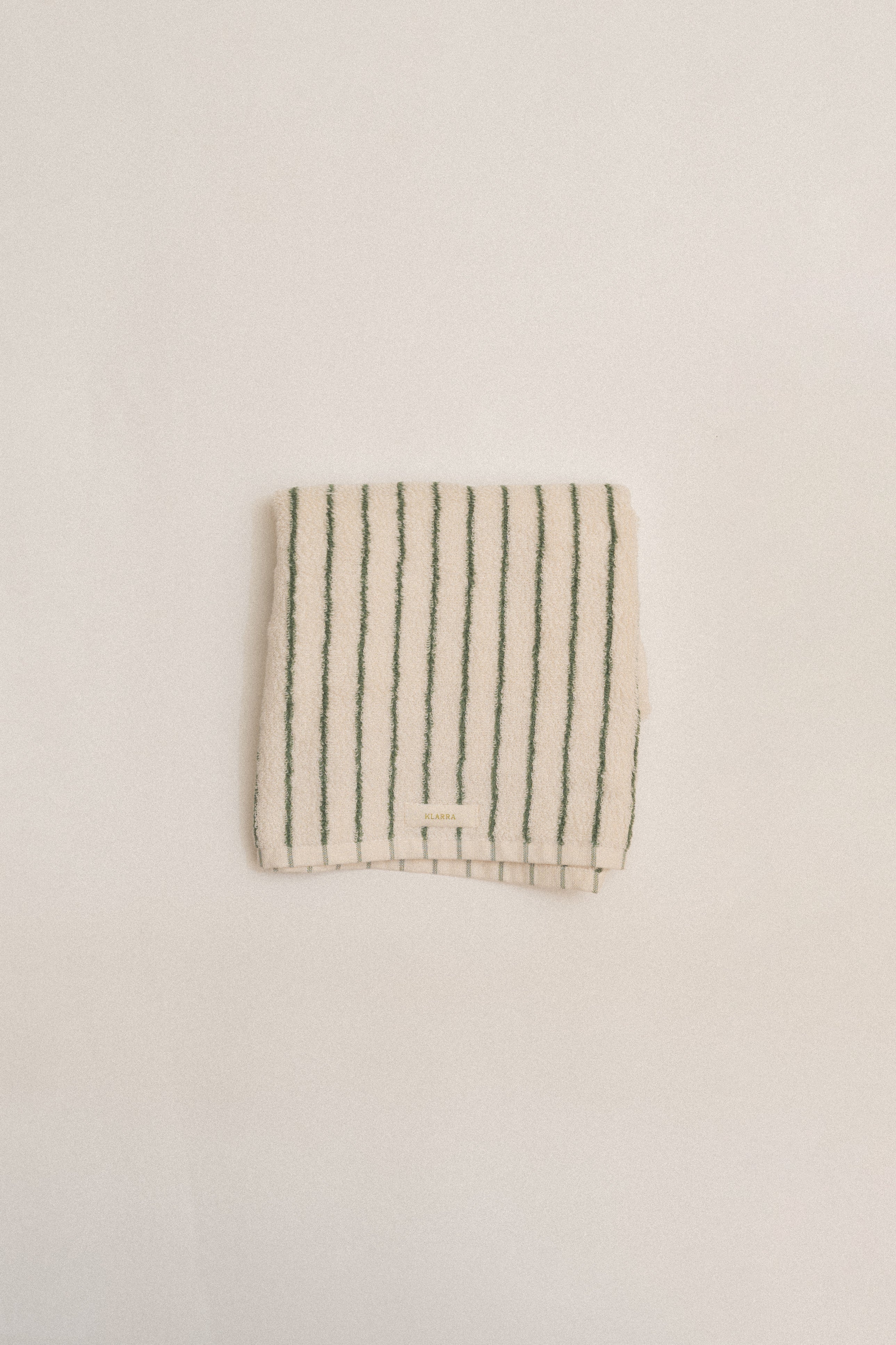 Hand Towel In Green Stripes