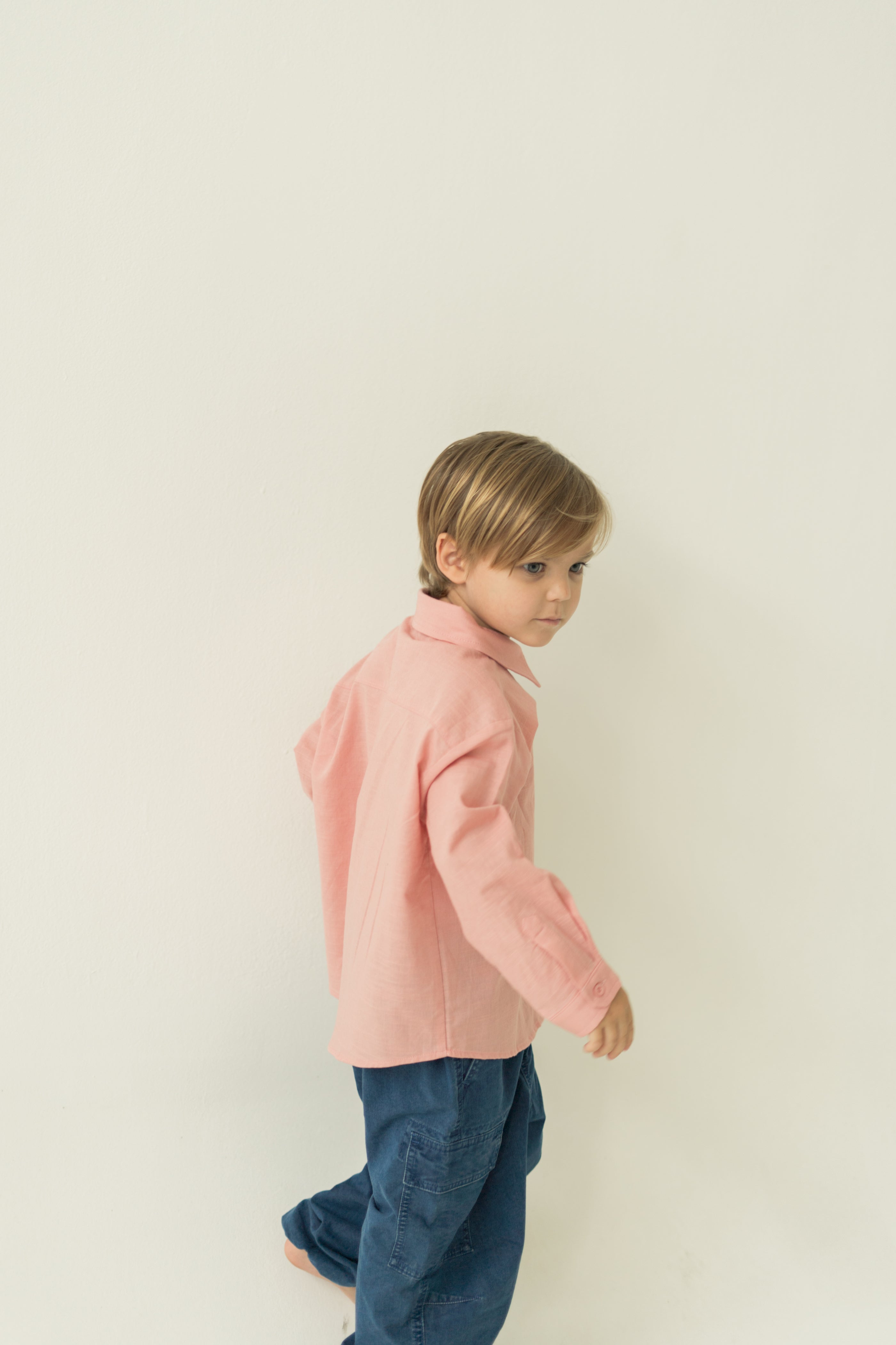 Mini Boy's Long Sleeved Shirt in Pink