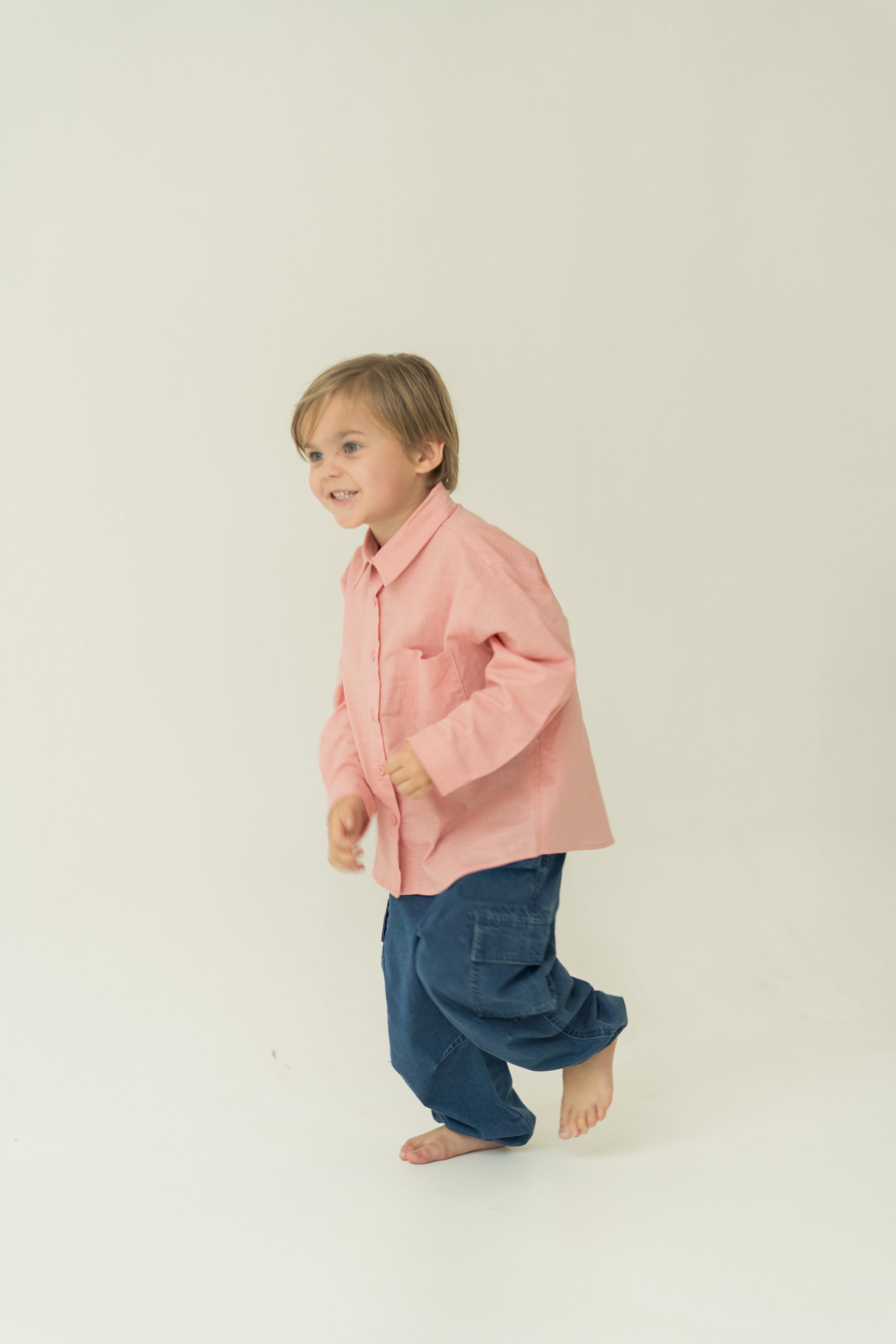 Mini Boy's Long Sleeved Shirt in Pink