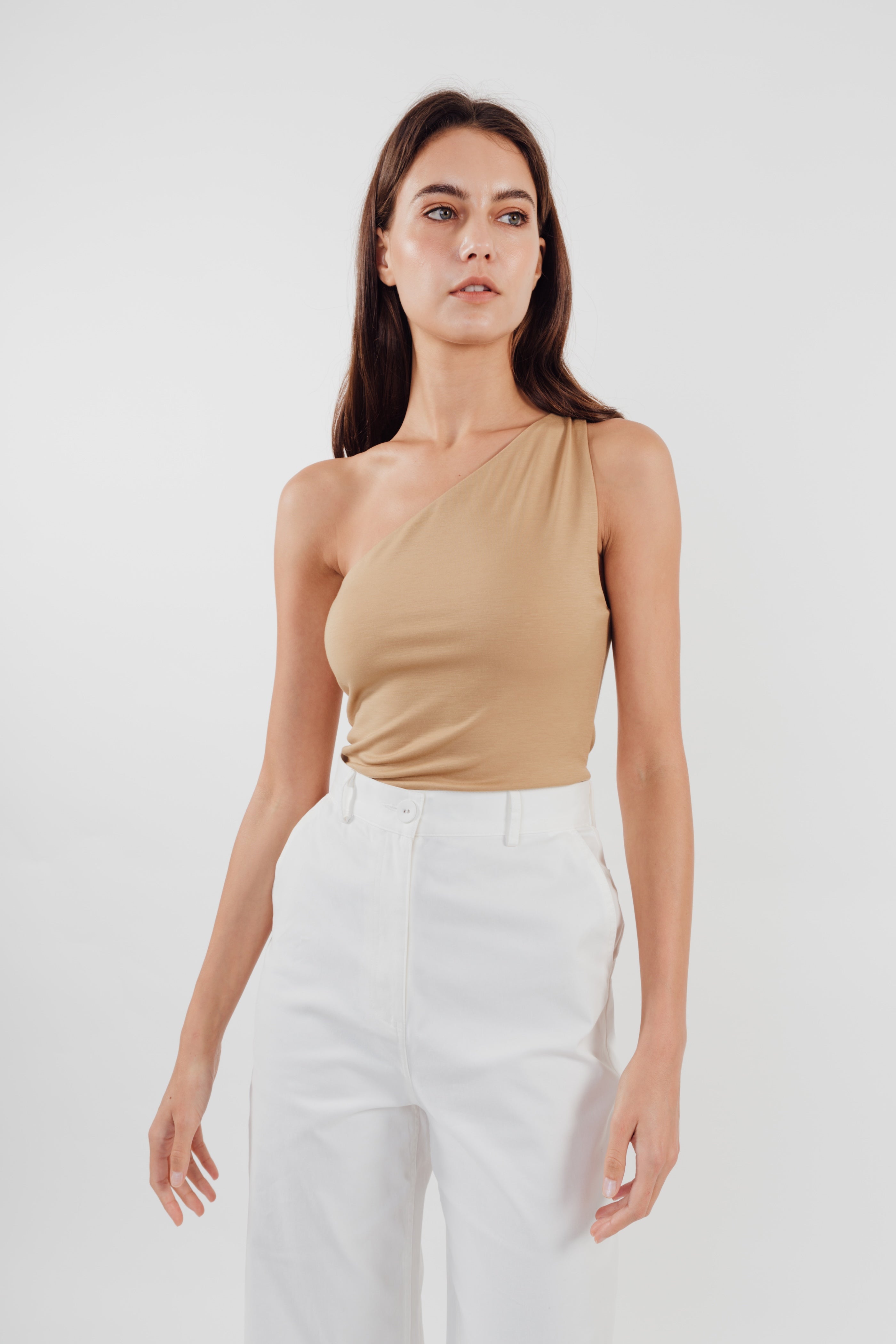 Sleeveless Toga Top in Camel (Sale)