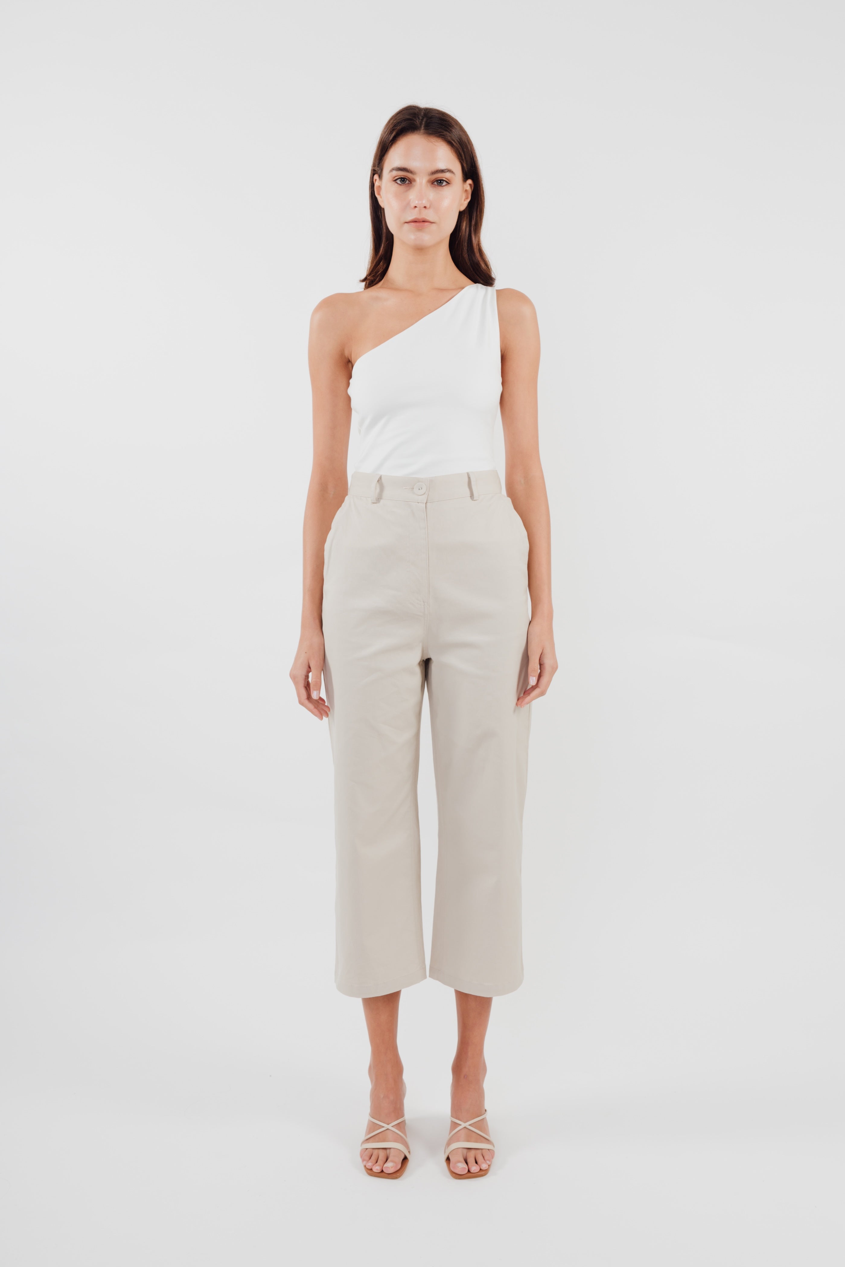 Sleeveless Toga Top in White (Sale)