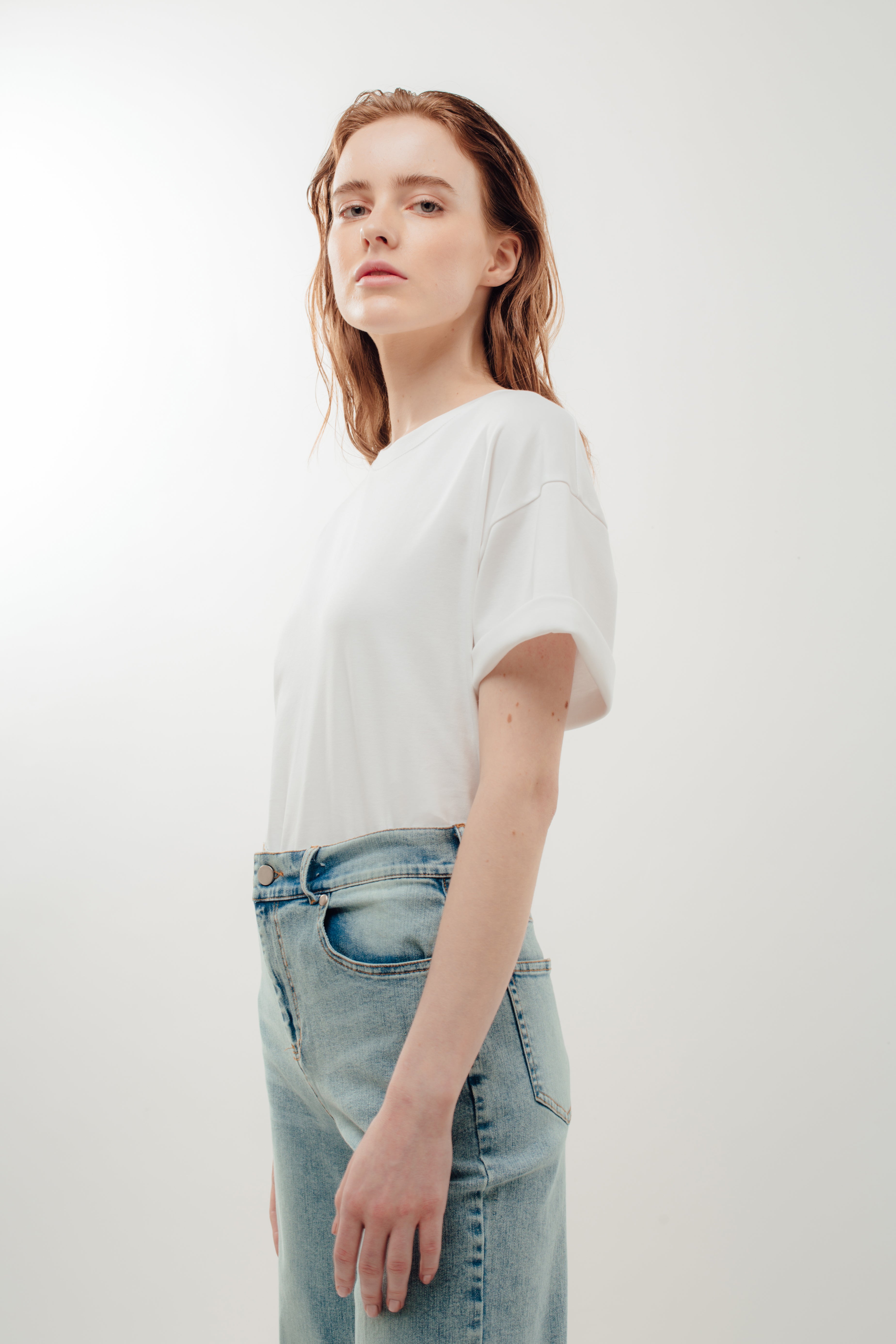 Oversized Cotton Tee in White (Sale)