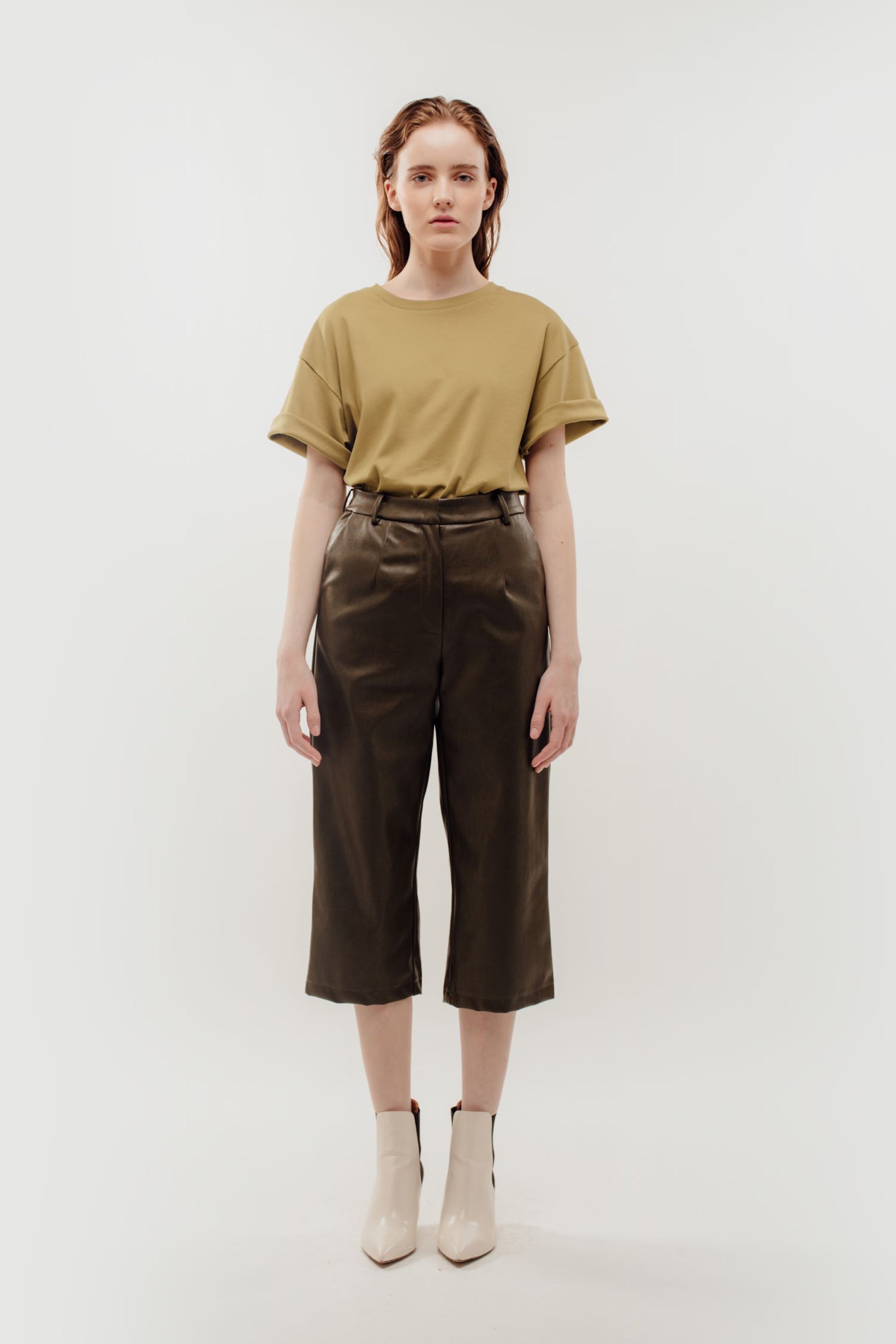 Oversized Cotton Tee in Khaki (Sale)