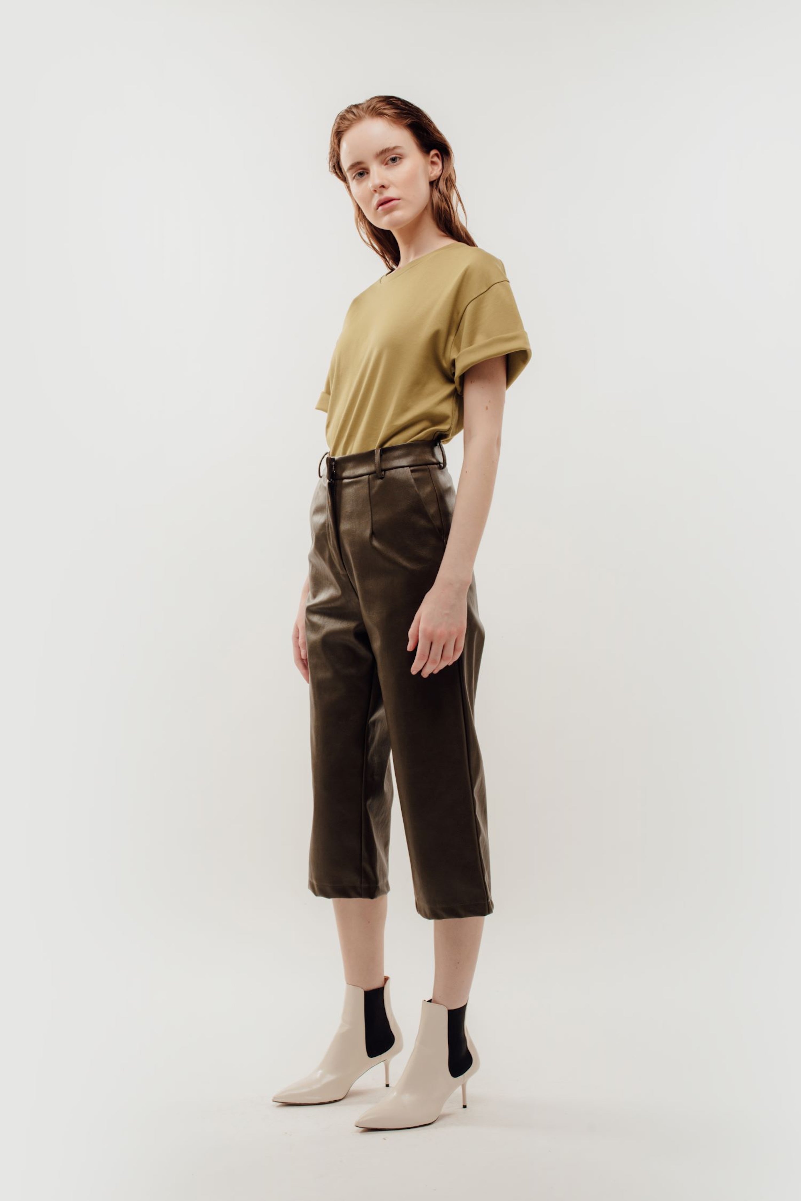 Oversized Cotton Tee in Khaki