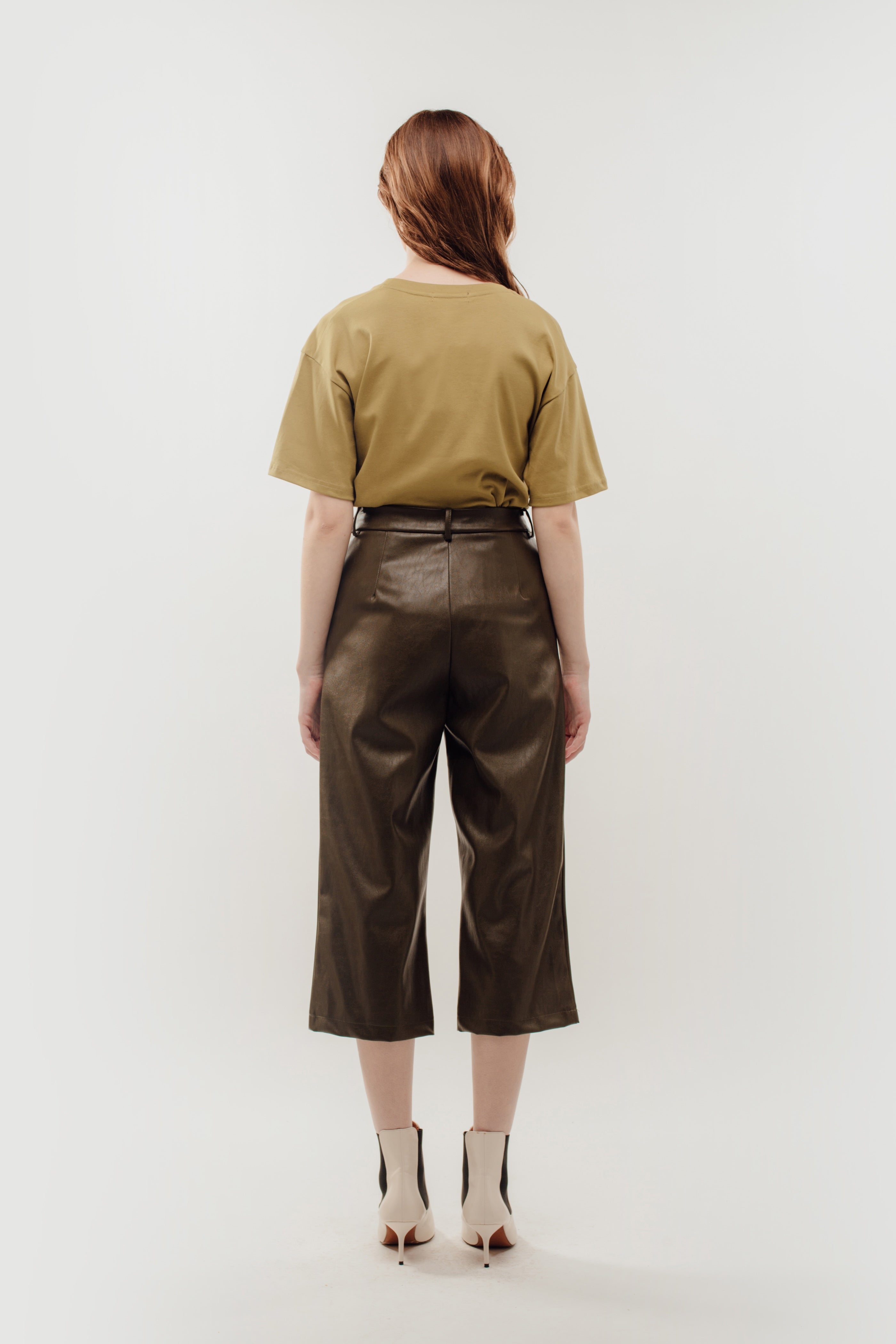 Oversized Cotton Tee in Khaki