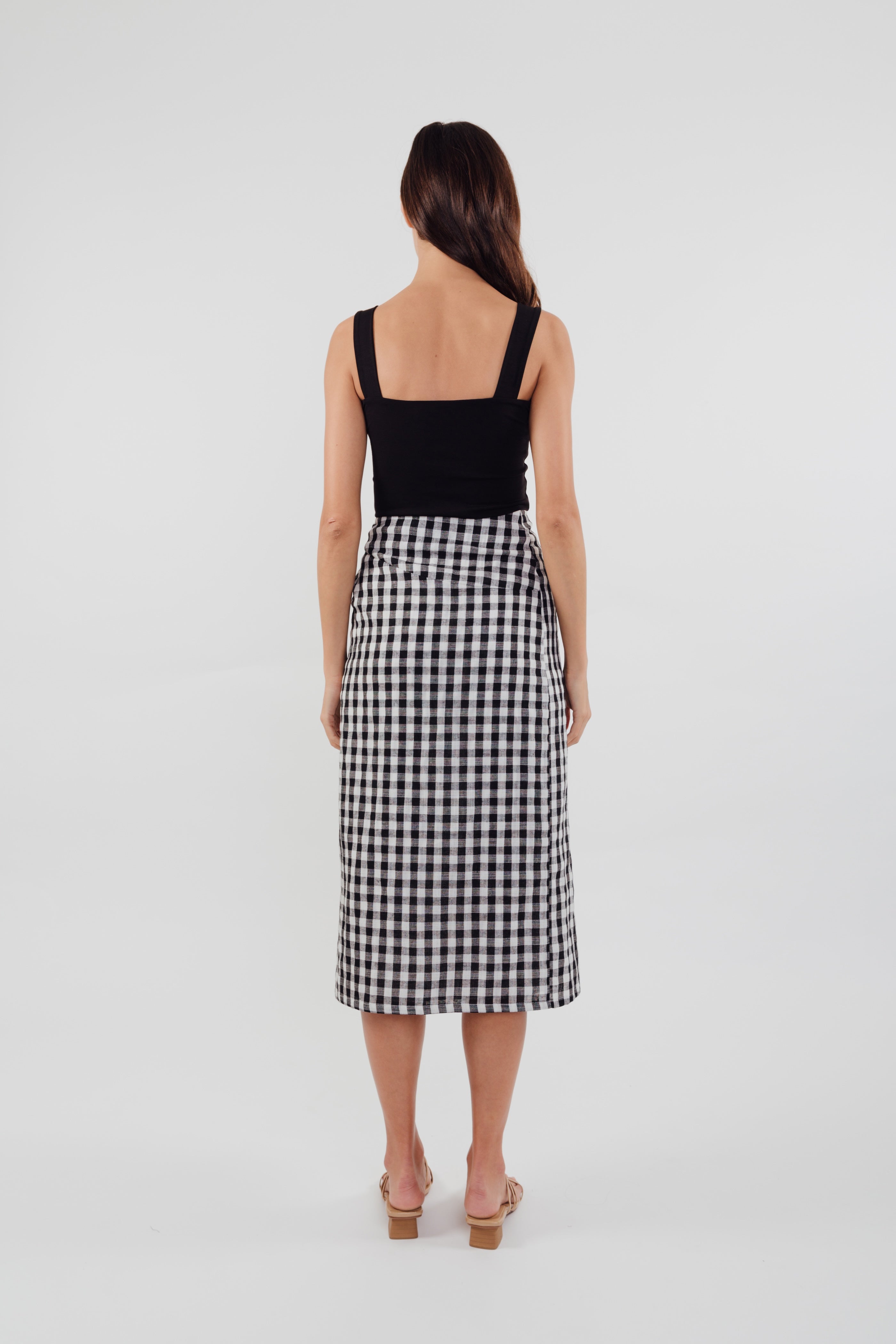 Wrap Skirt in Checkered Print (Sale)
