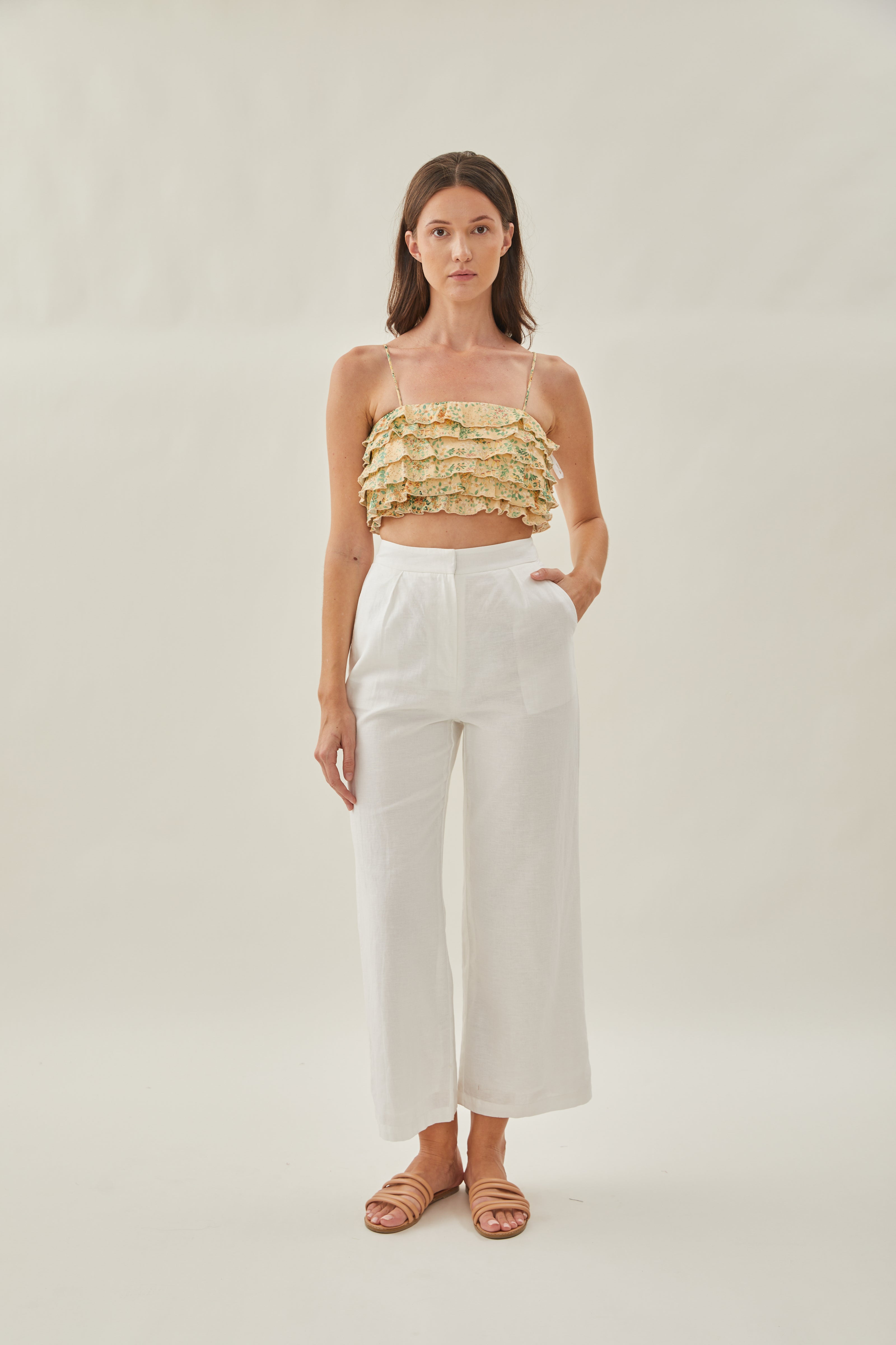 Tiered Frill Top in Canary