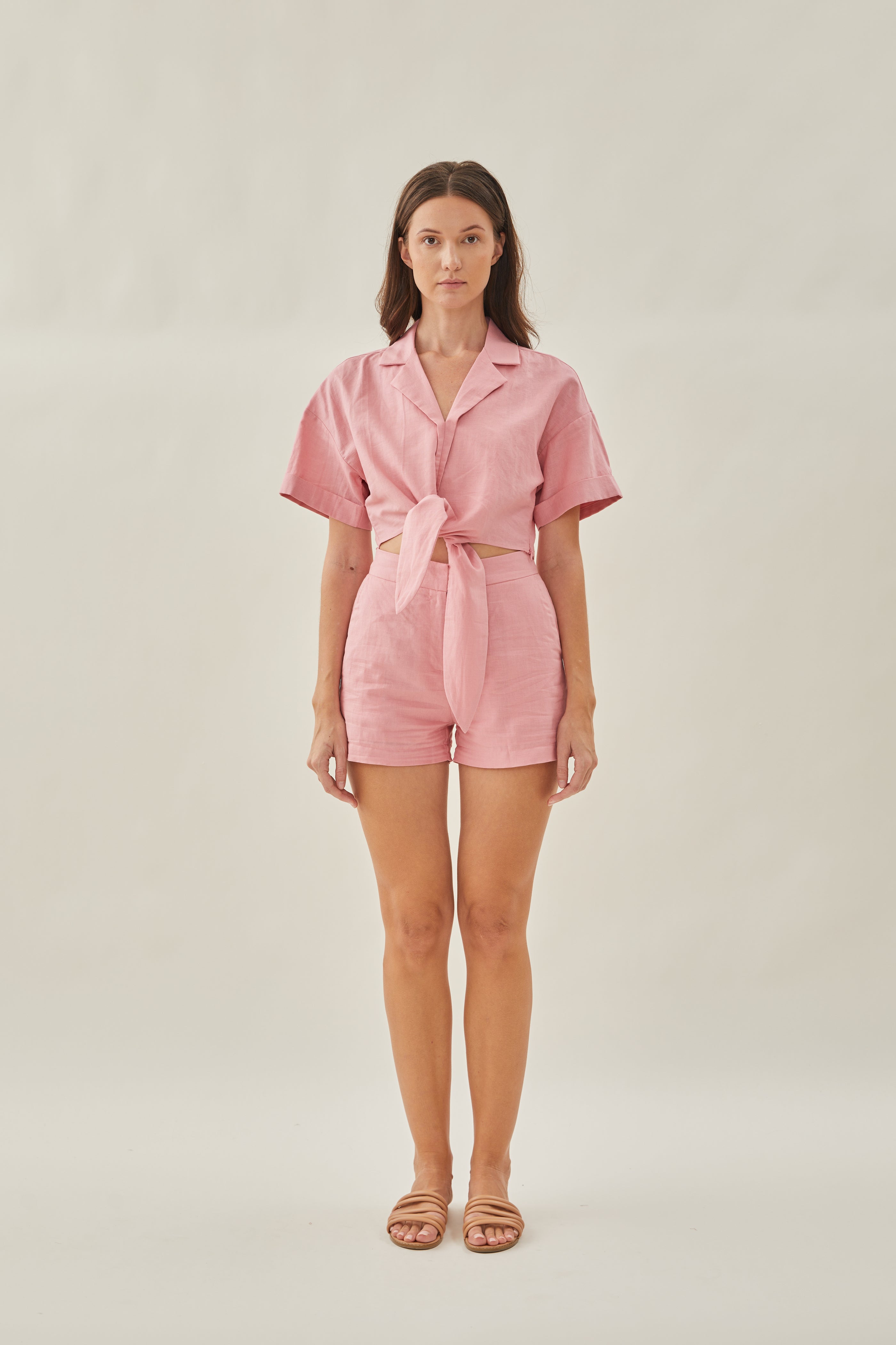 Knotted Shirt in Pink