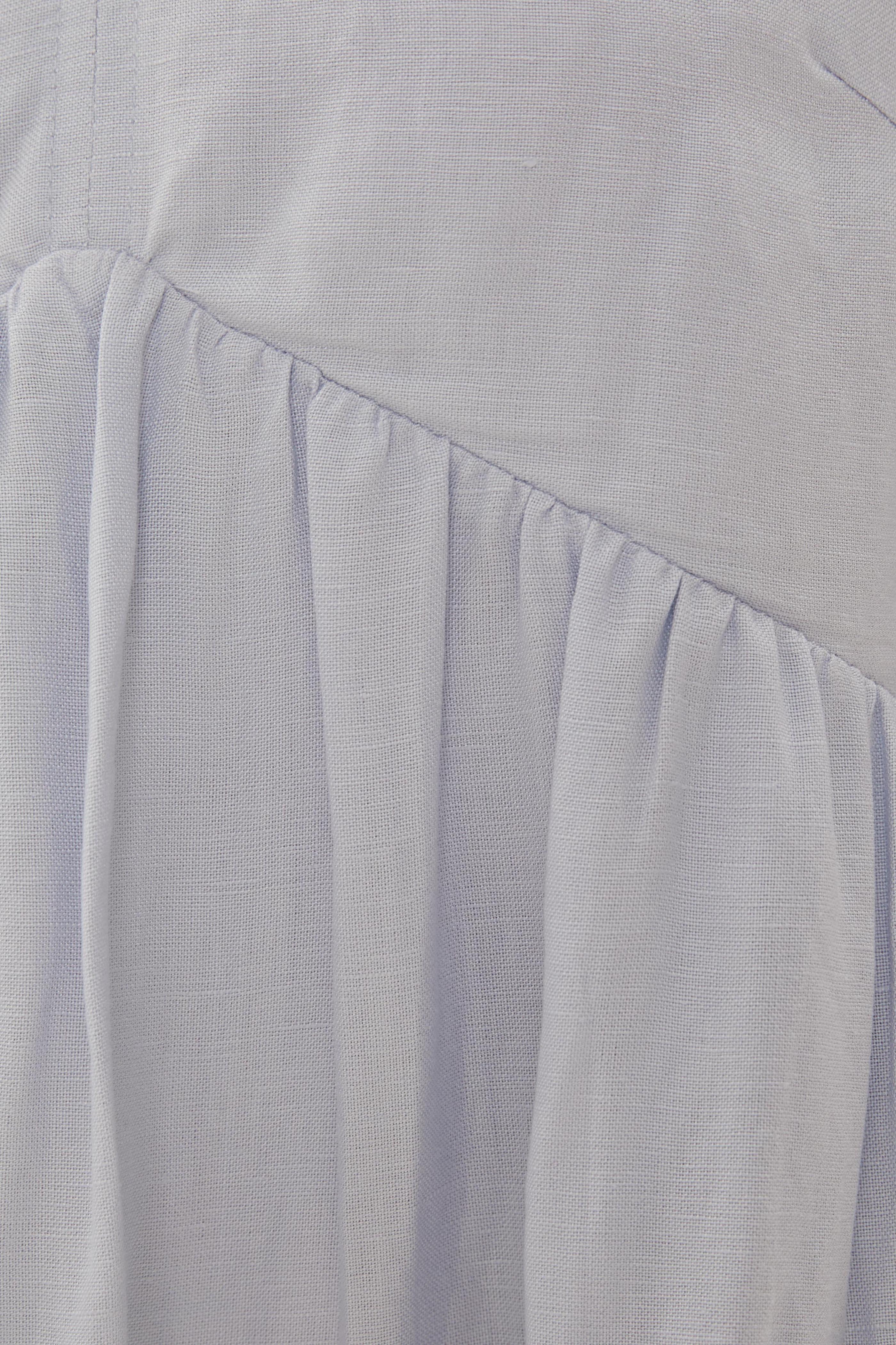 Linen Tiered Dress in Mist Blue