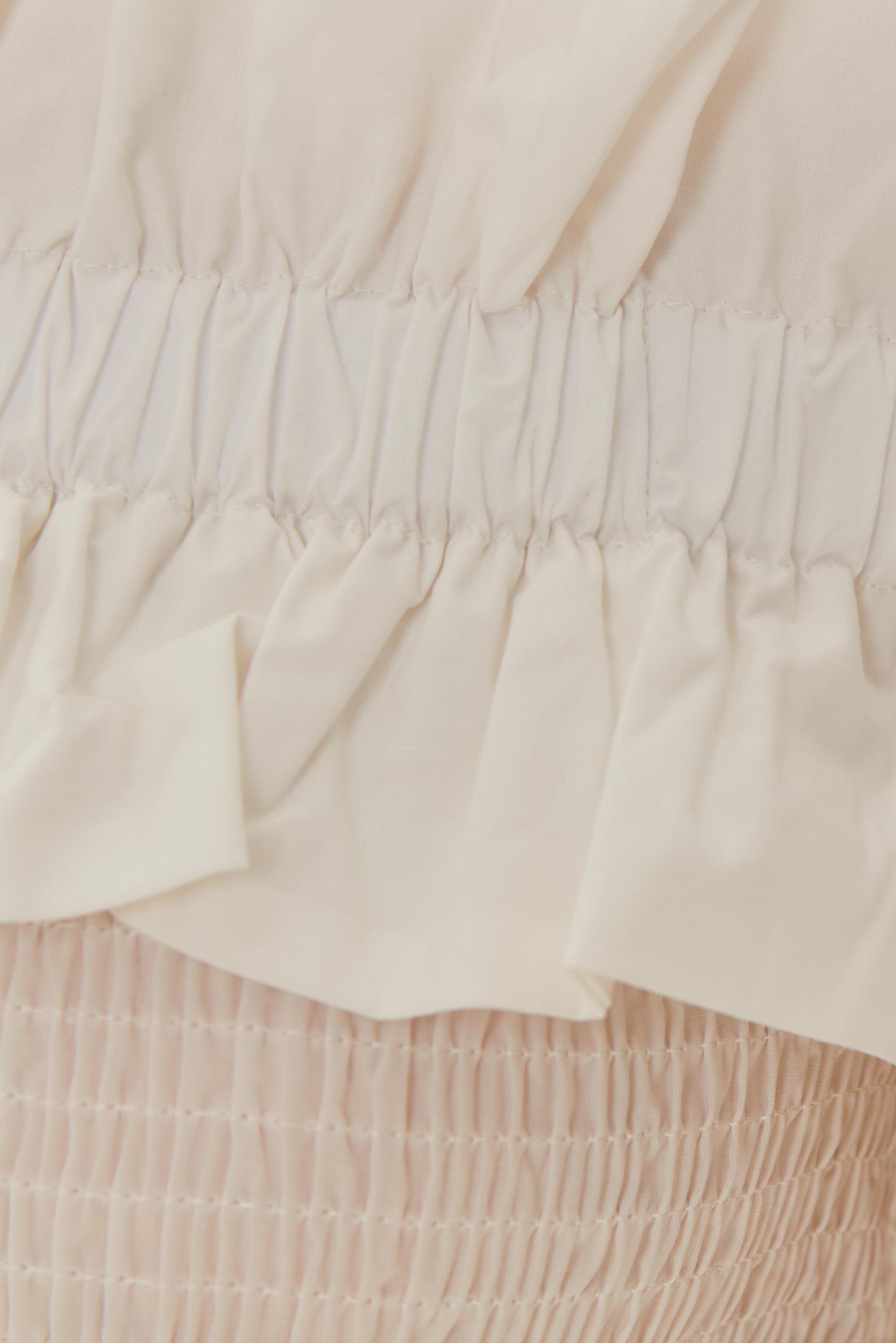 Off Shoulder Top with Ruffles in White