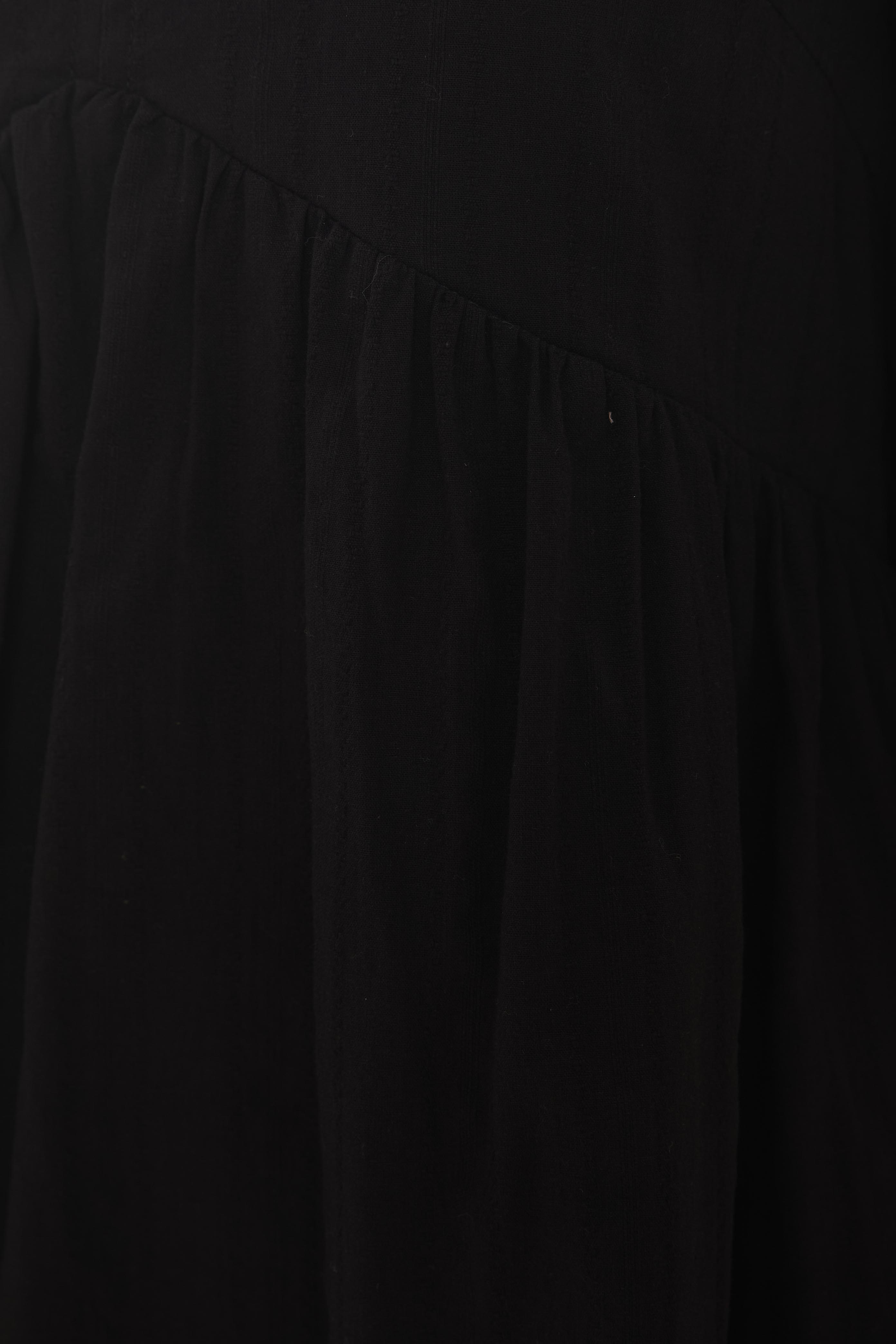Cotton Tiered Dress in Black