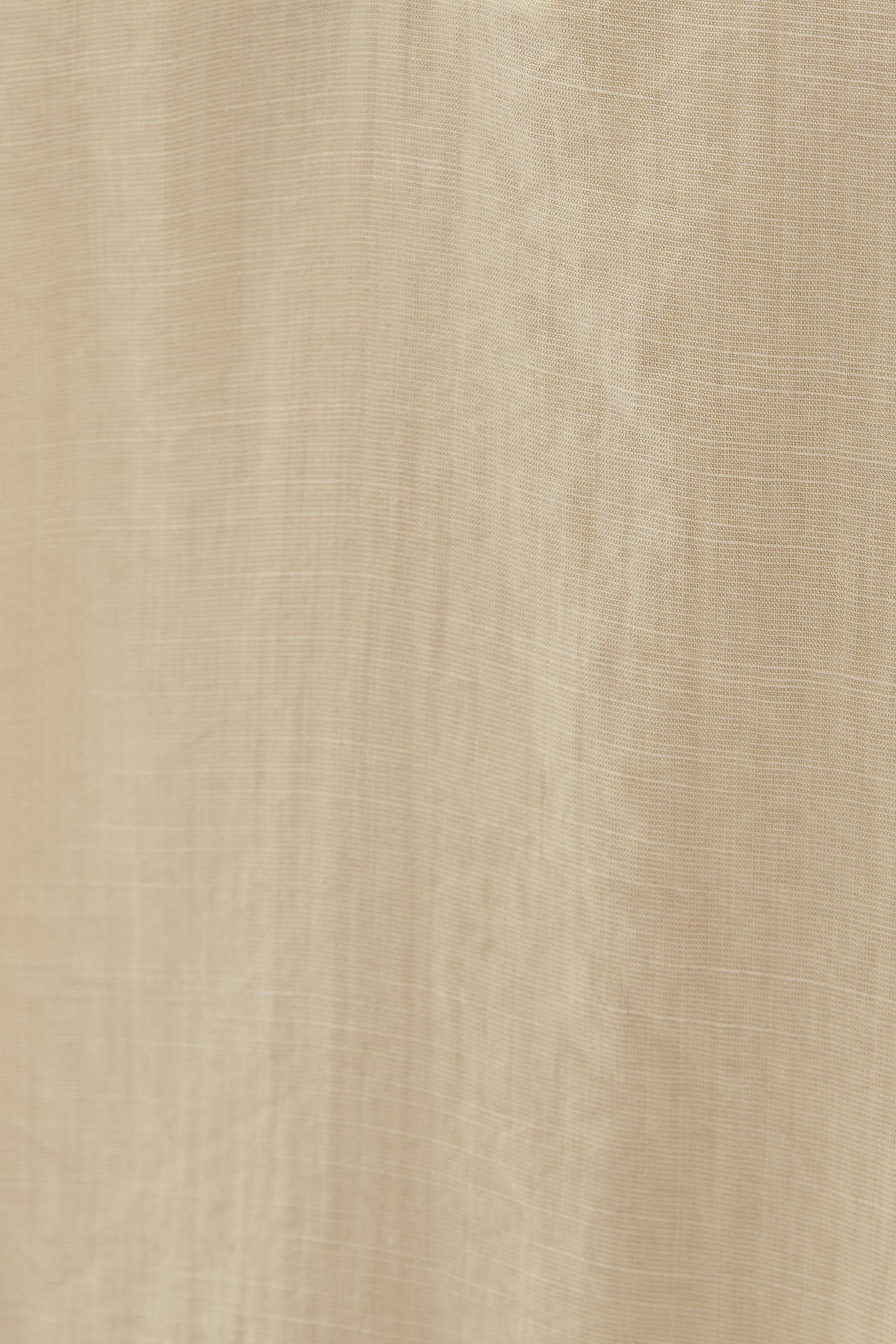 Pleated V Neck Blouse in Natural