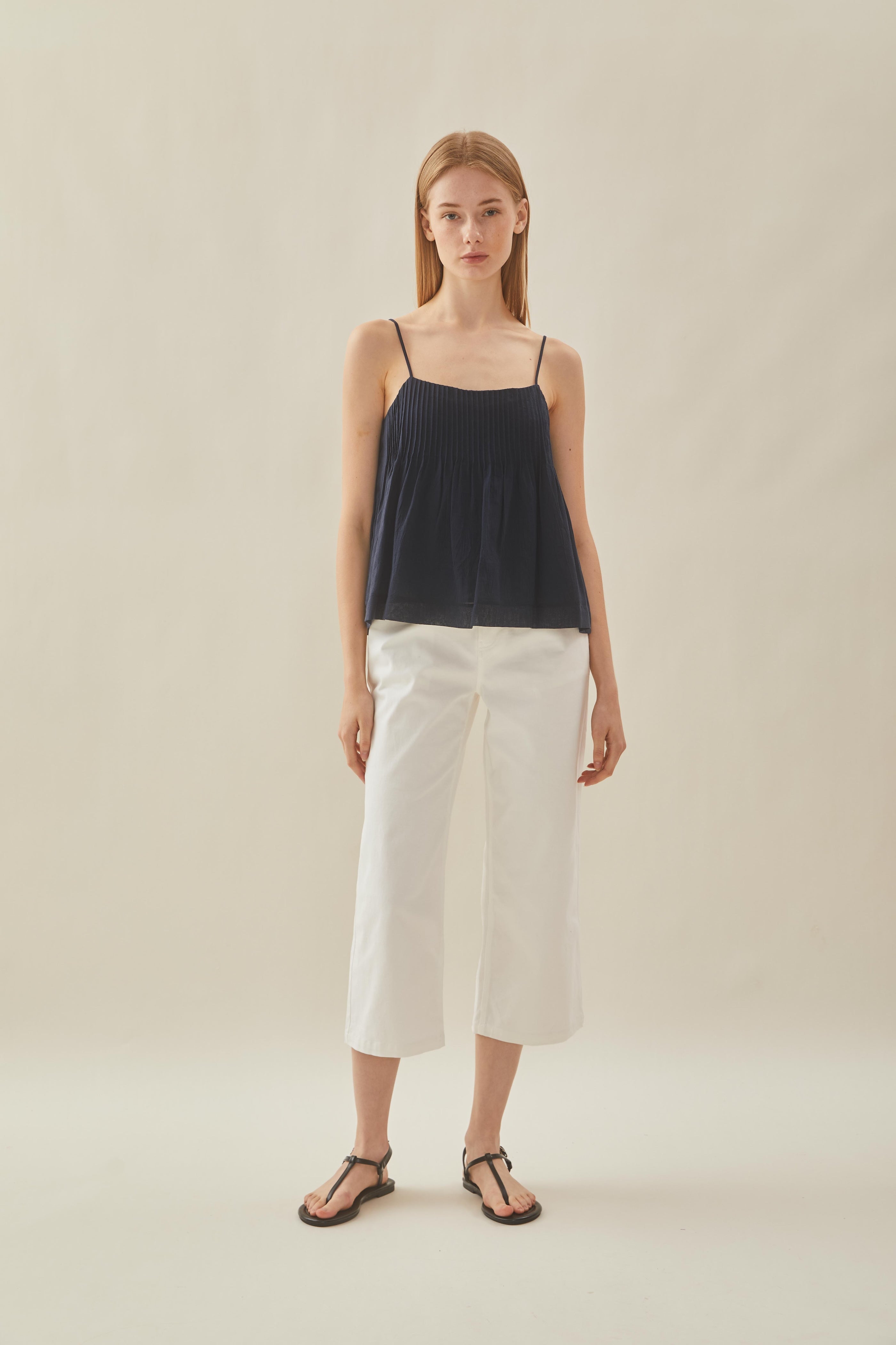 Pintuck Cami Top in Midnight