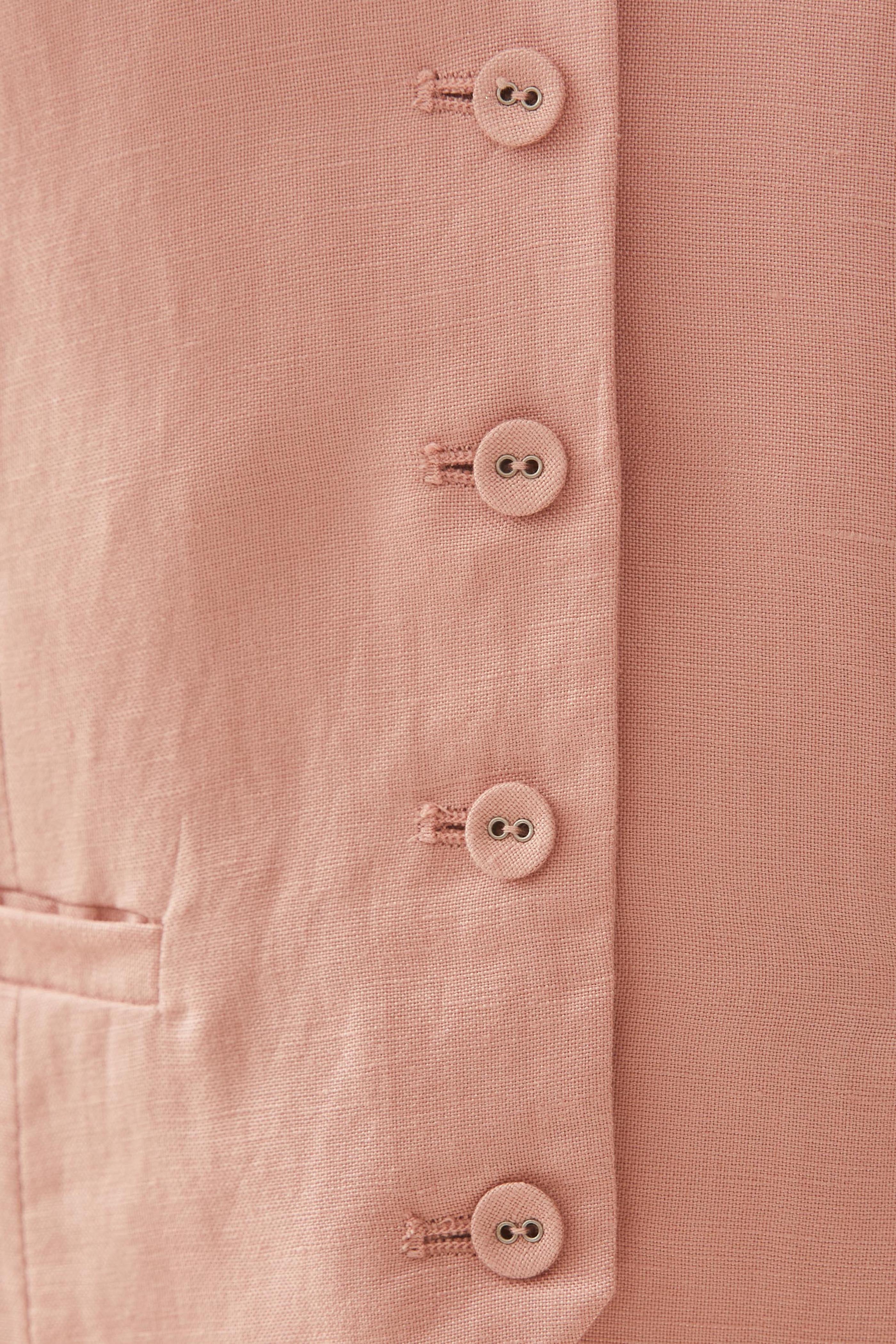 Linen Waistcoat in Petal Pink