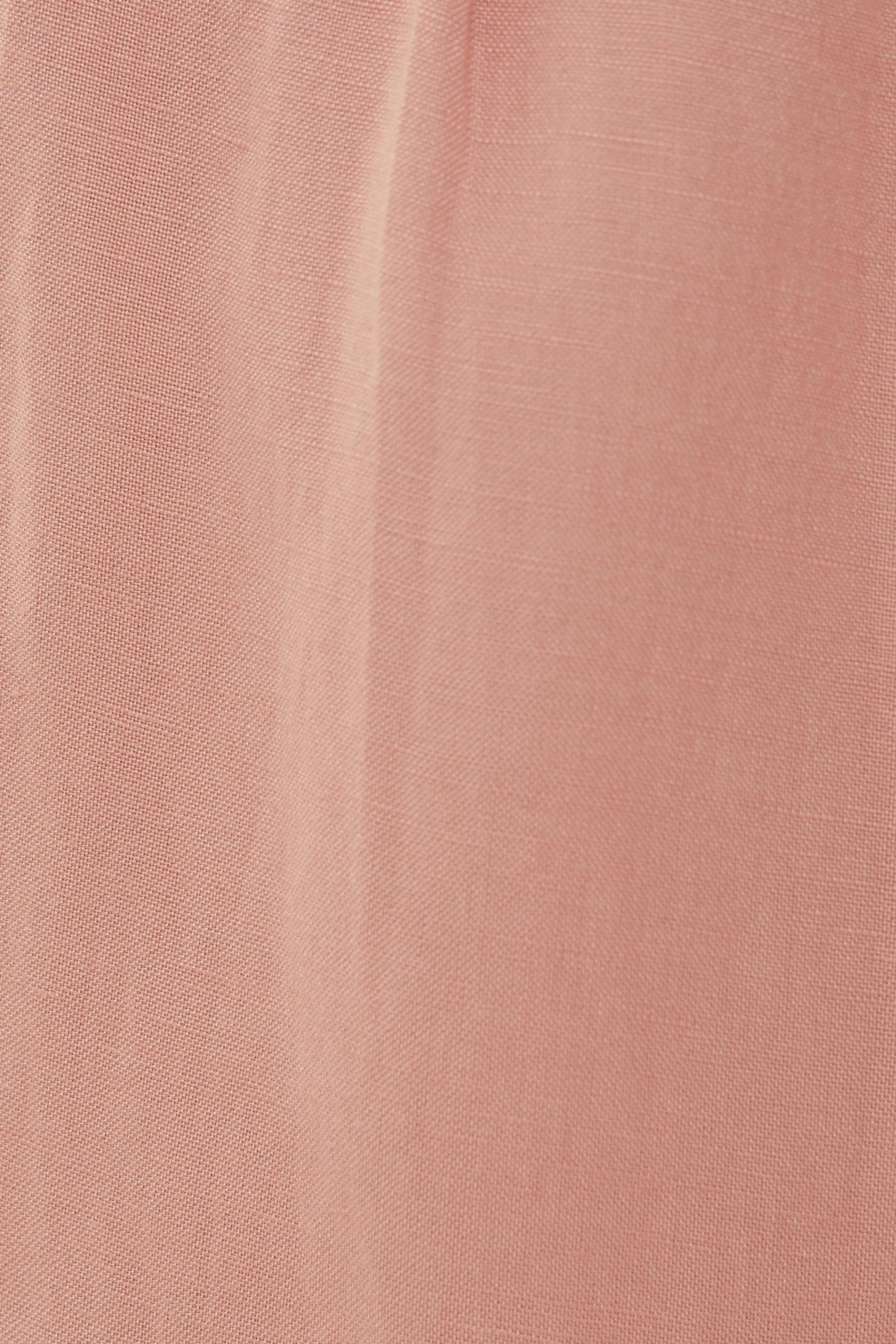 Linen Pleated Trouser in Petal Pink