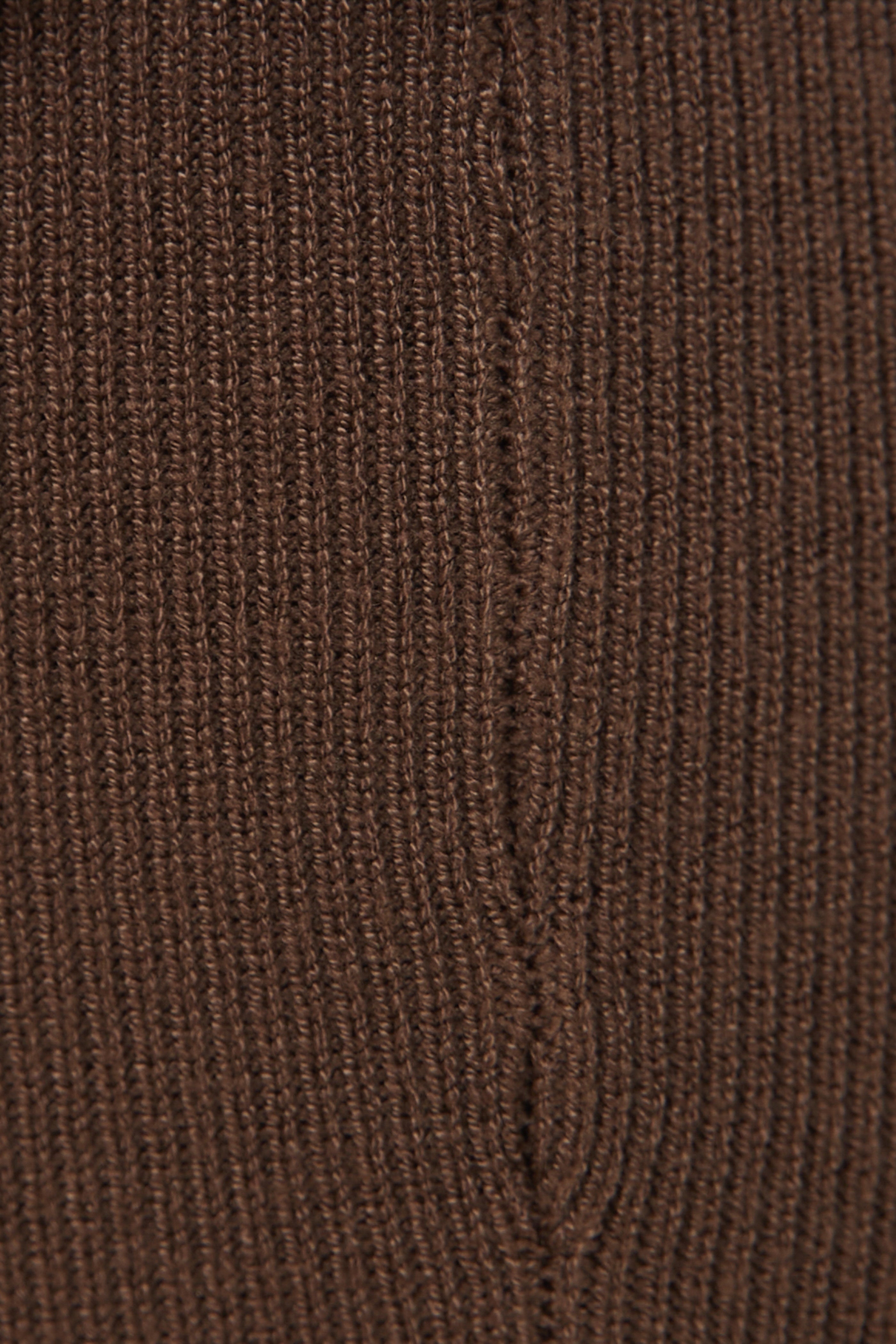 Rounded Square Neck Knit Dress in Soil