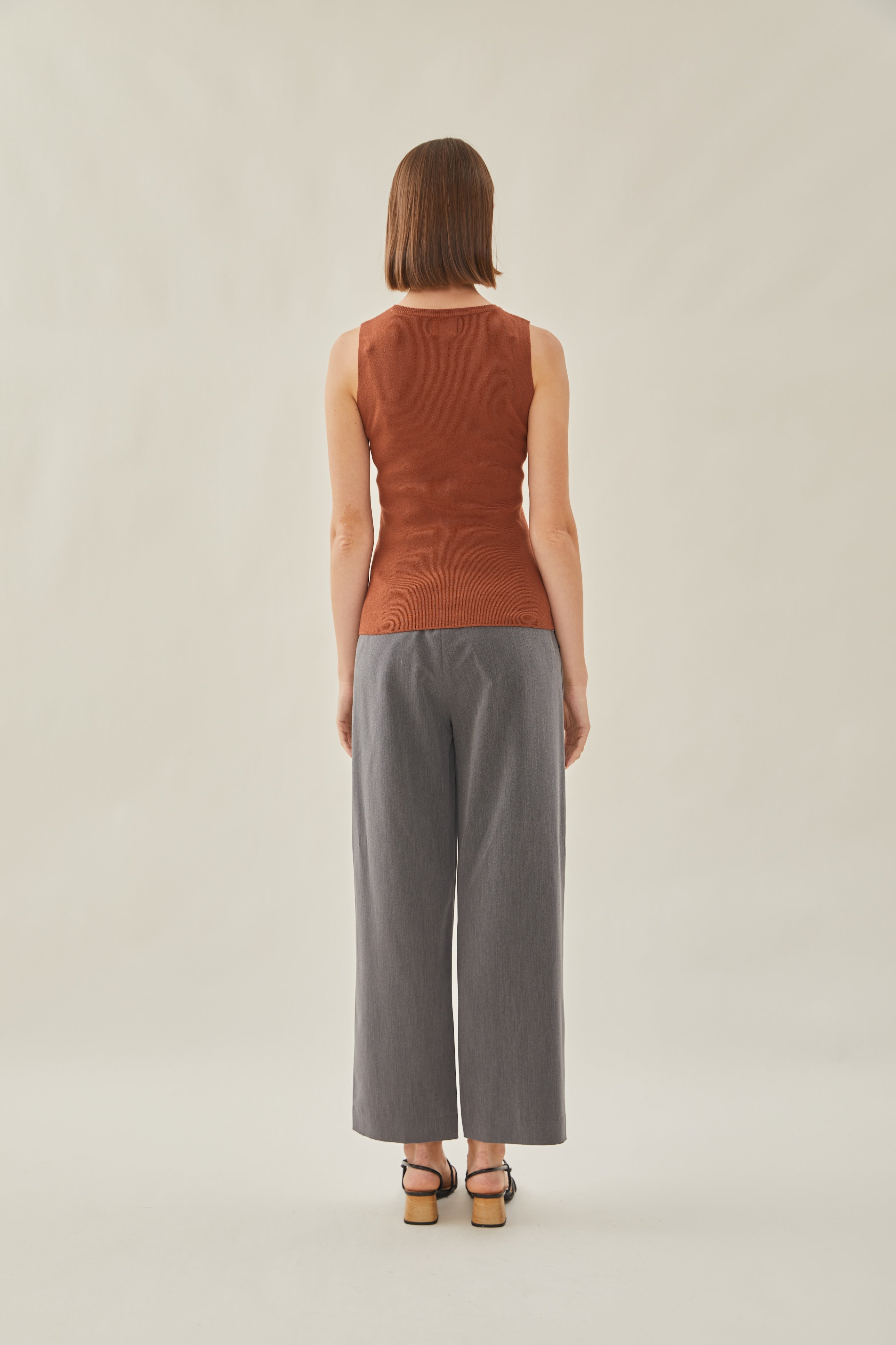 Sleeveless Knit Tank in Auburn