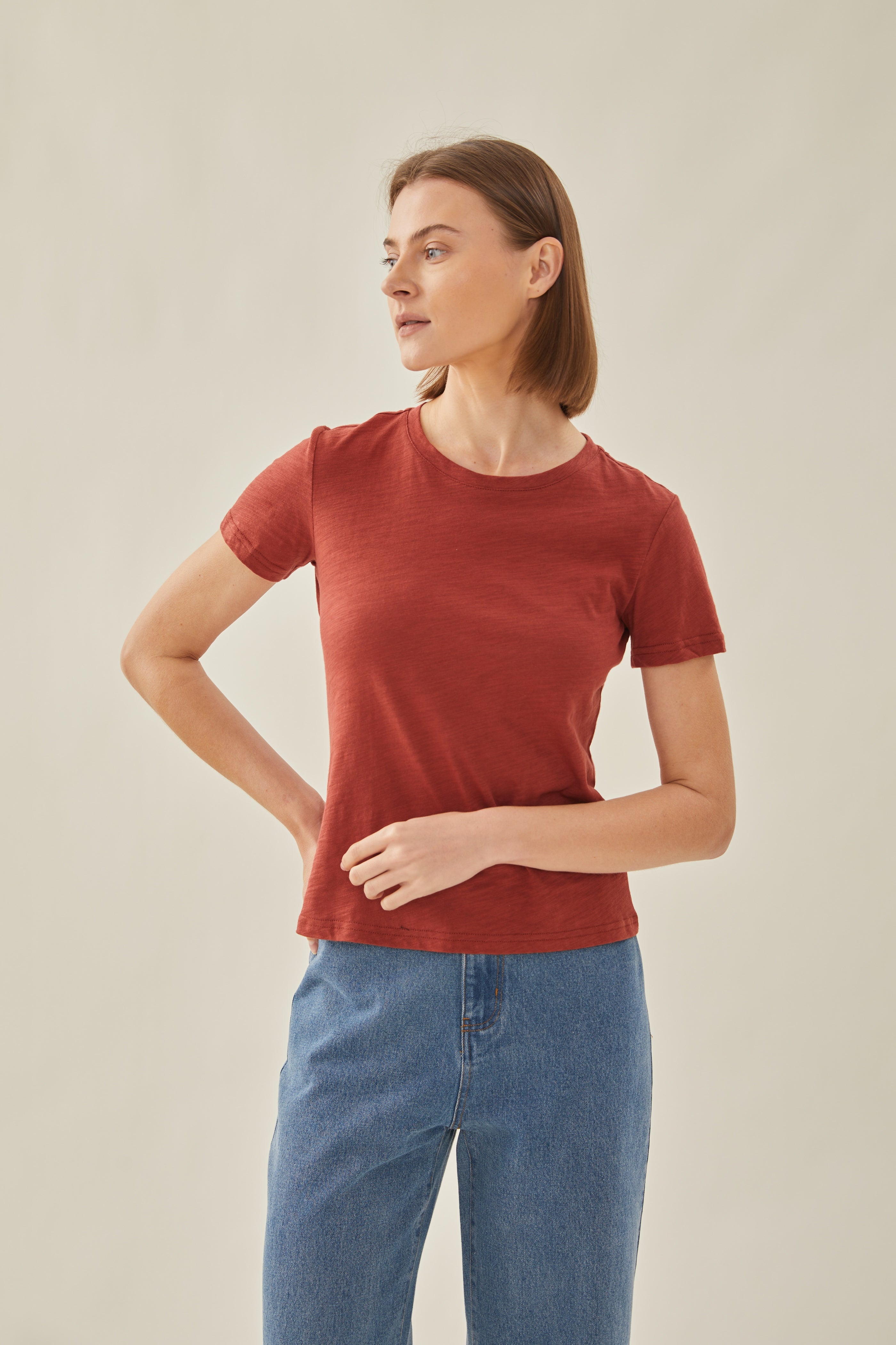 Soft Fitted Tee in Auburn