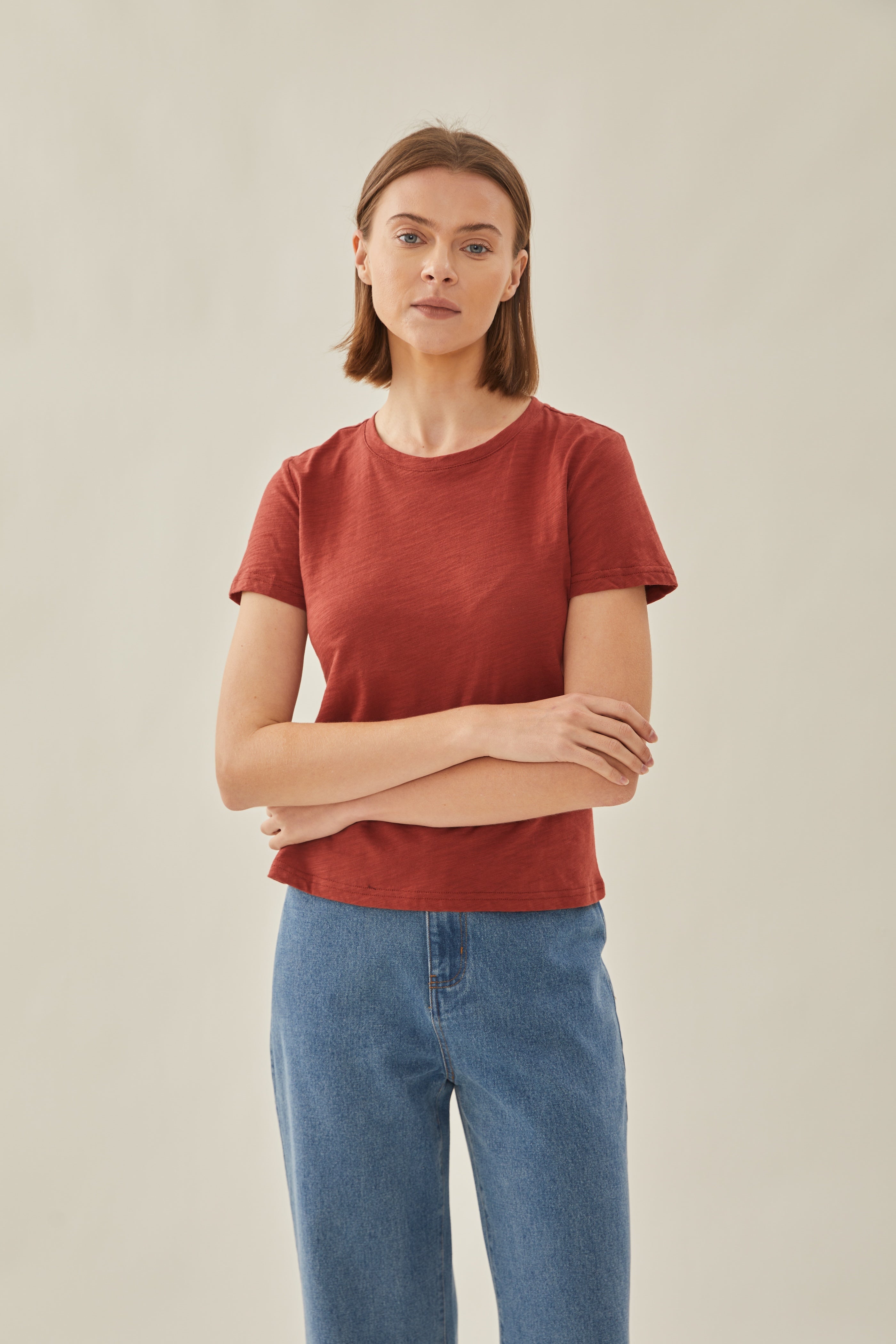 Soft Fitted Tee in Auburn