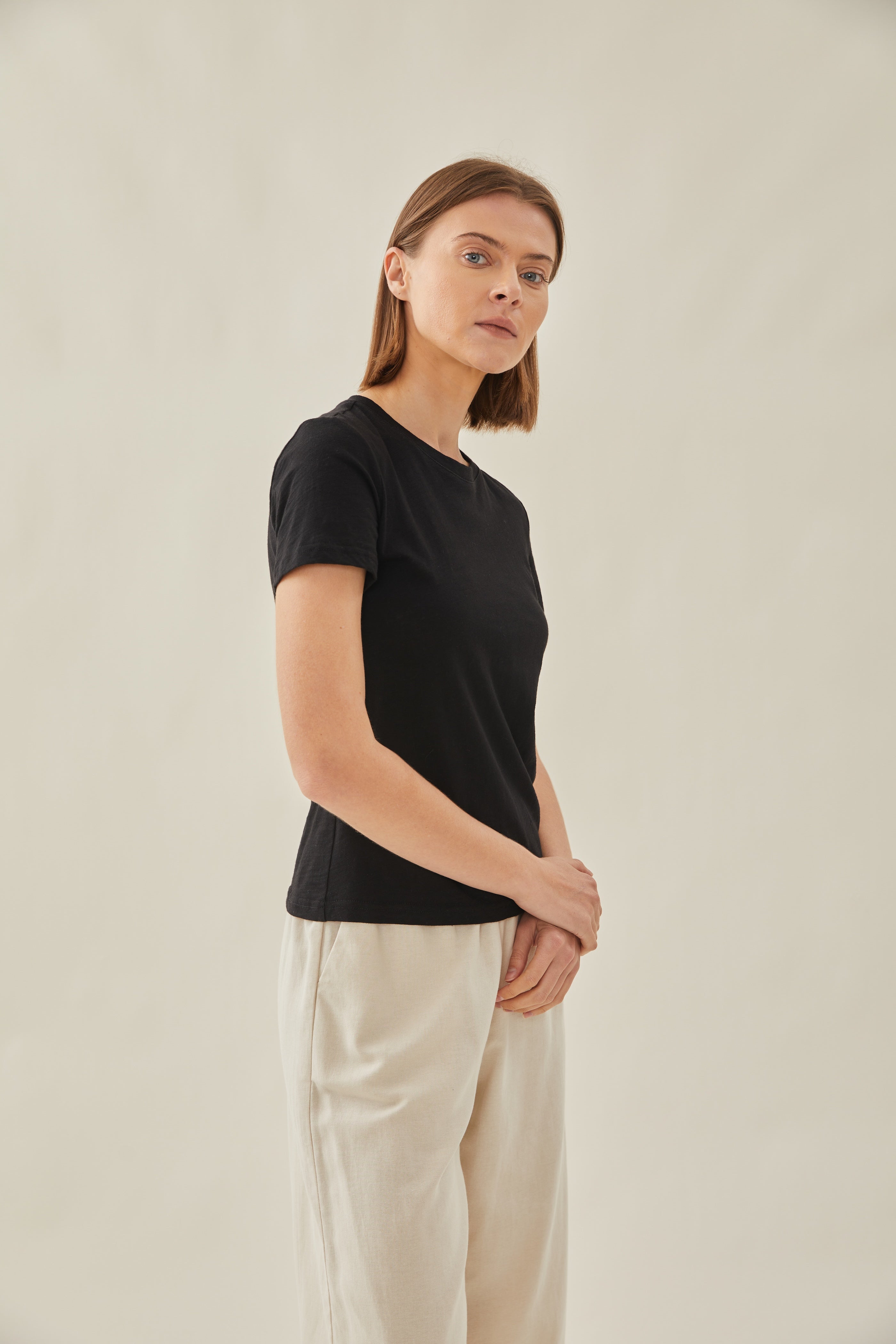 Soft Fitted Tee in Black