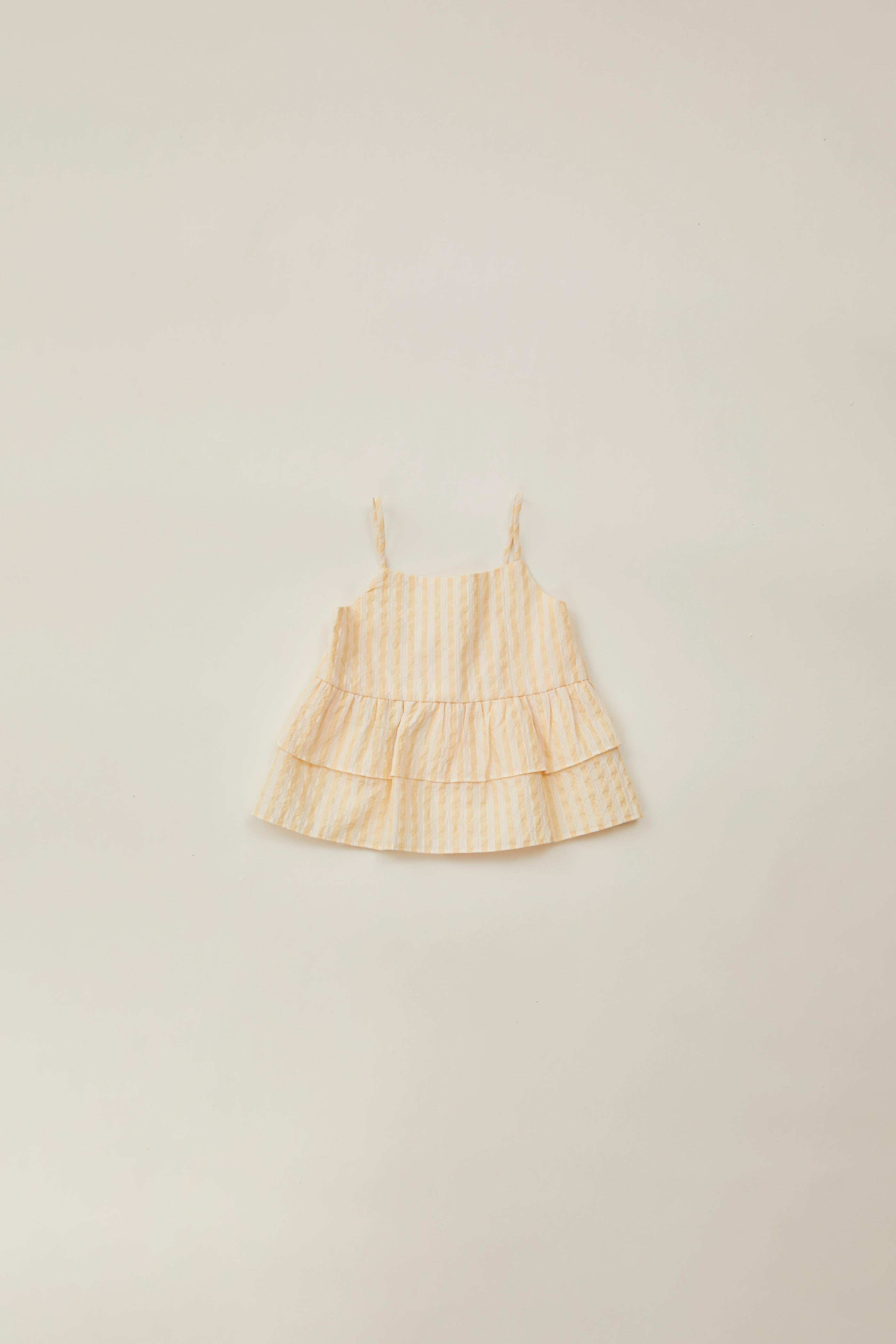 Mini Tiered Top in Stripe Yellow