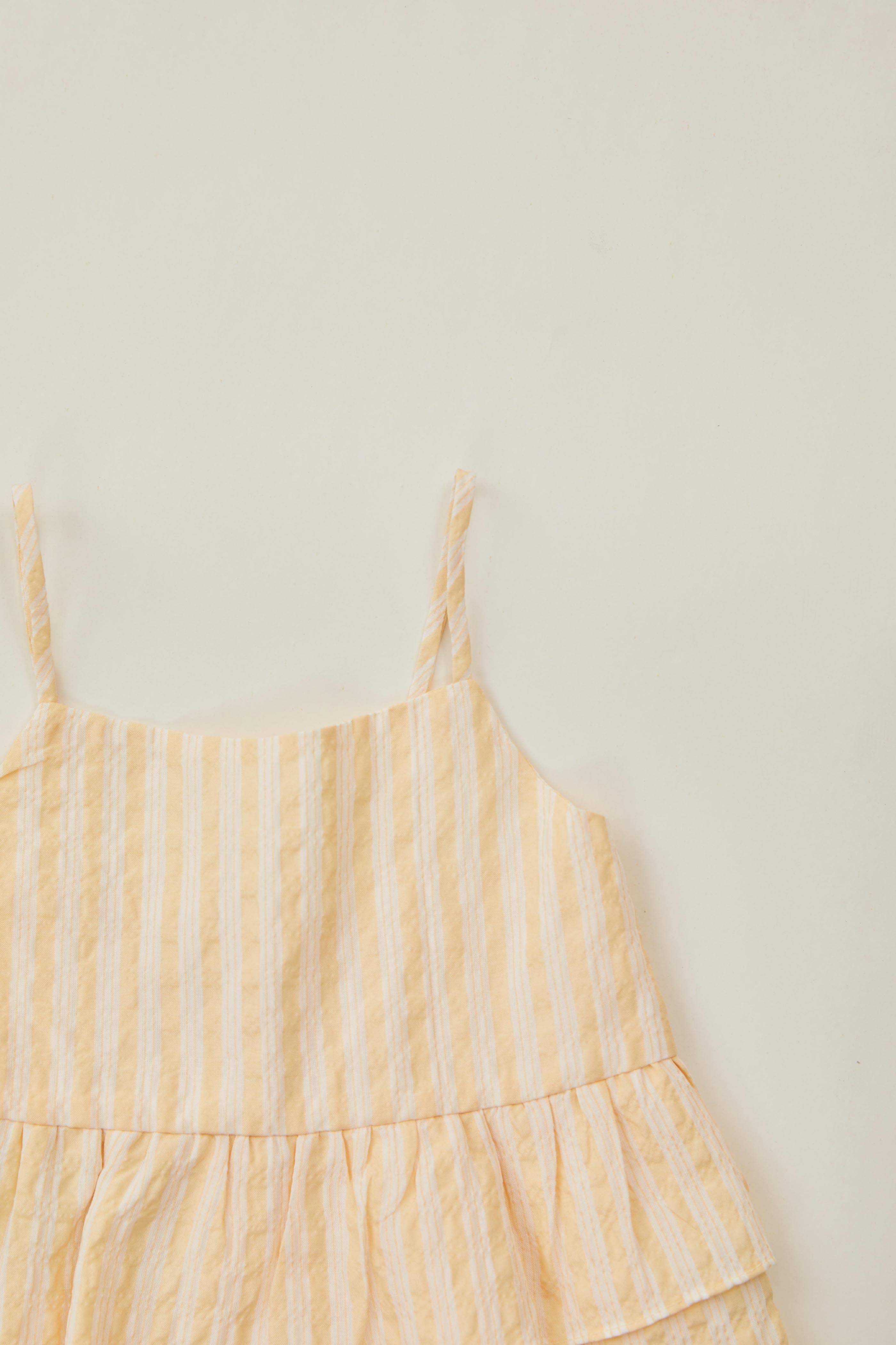 Mini Tiered Top in Stripe Yellow