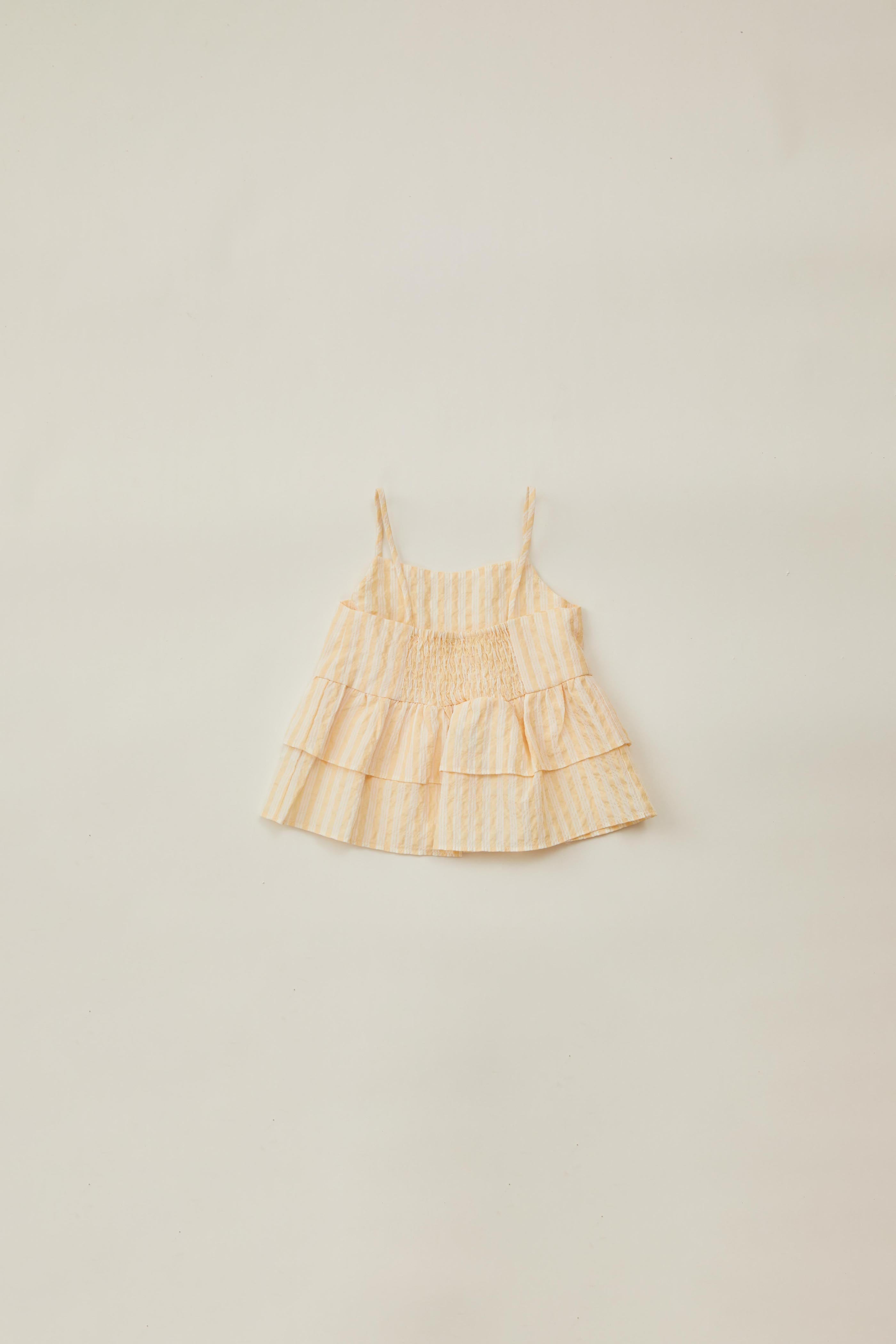 Mini Tiered Top in Stripe Yellow