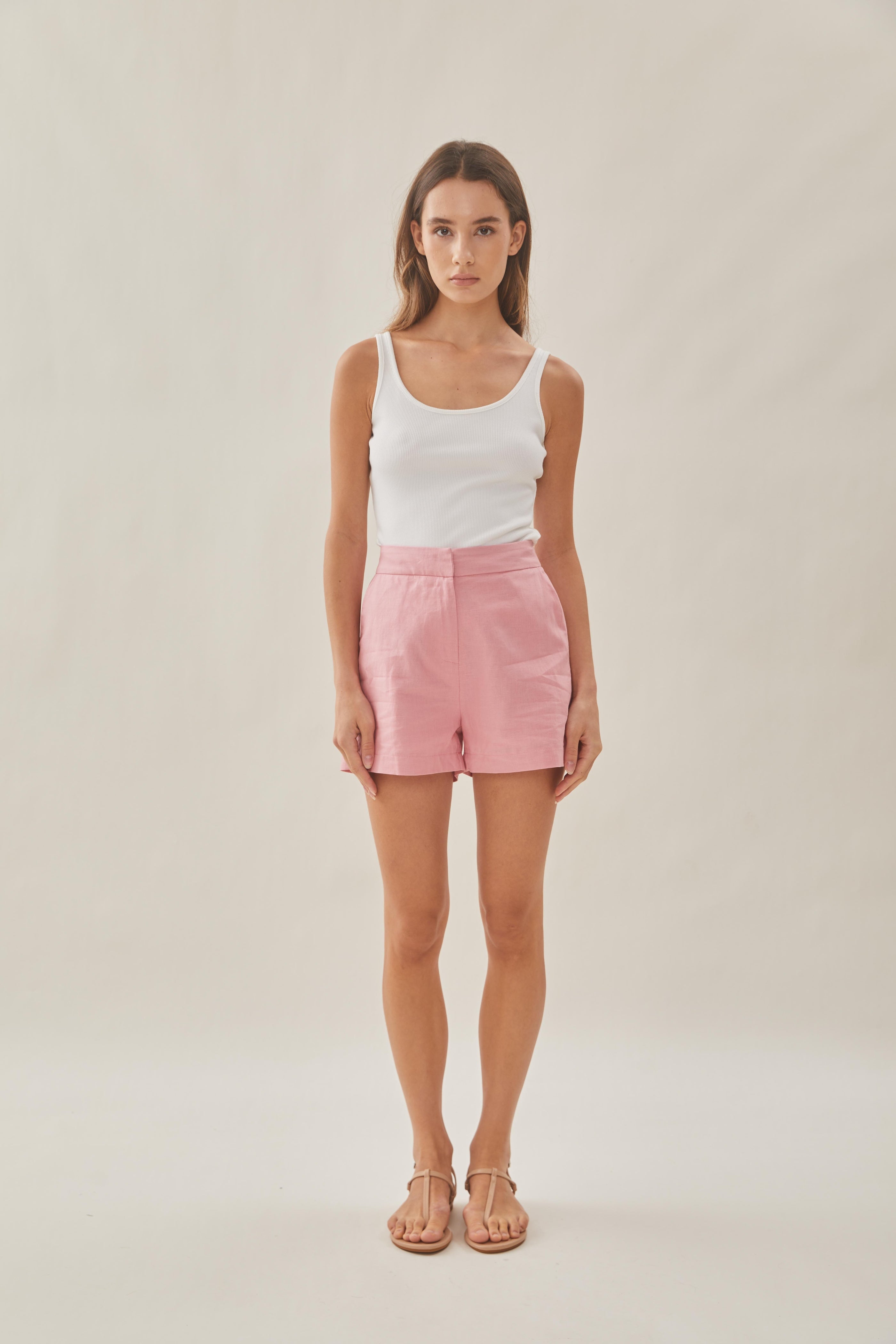 High Waisted Shorts in Pink
