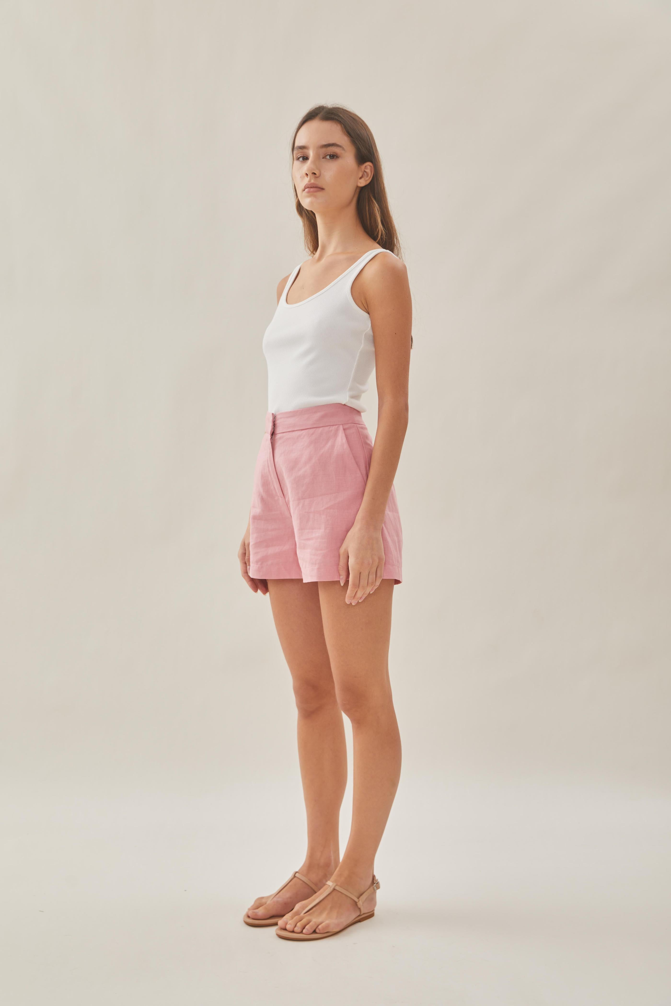 High Waisted Shorts in Pink