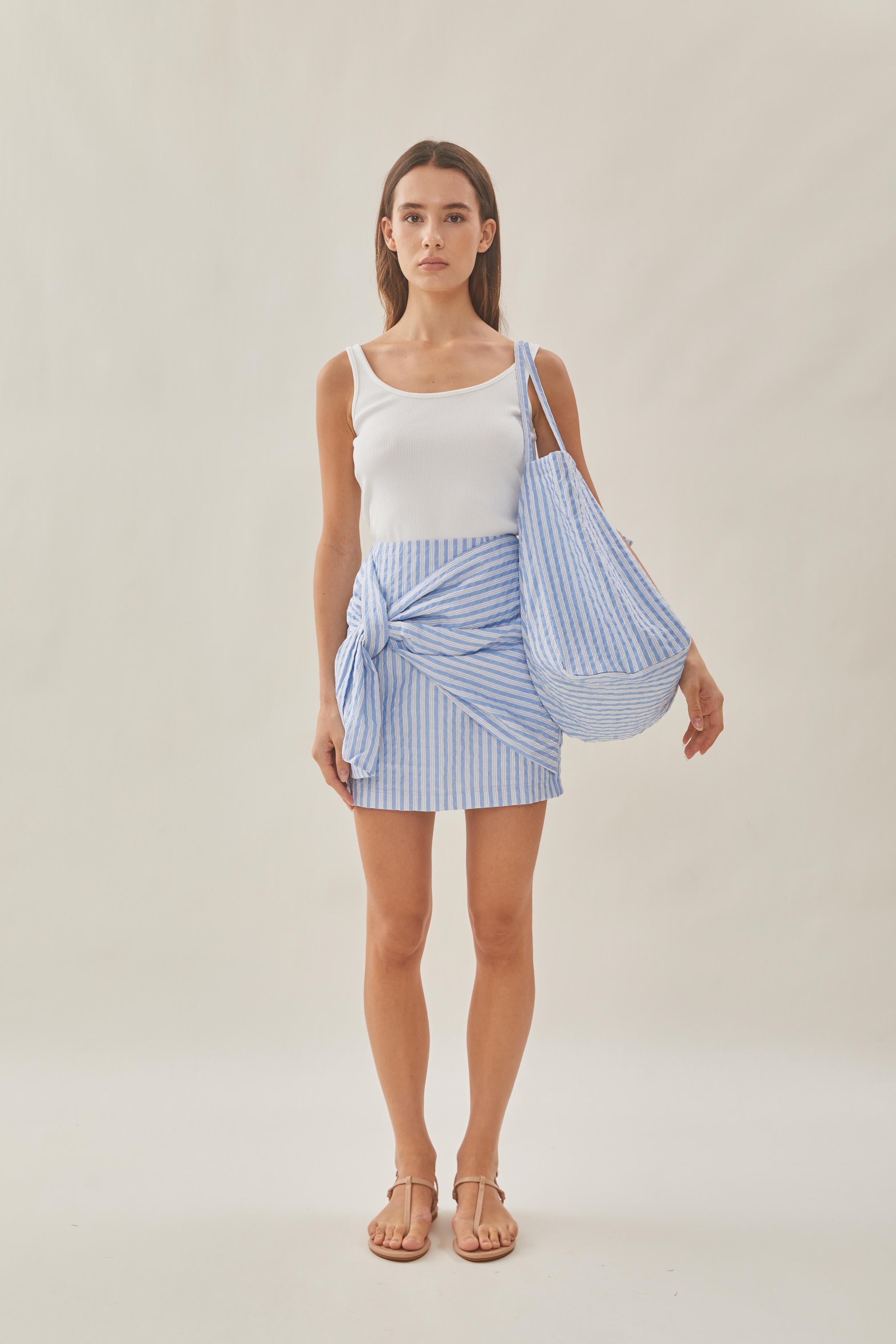 Beach Tote in Stripe Blue