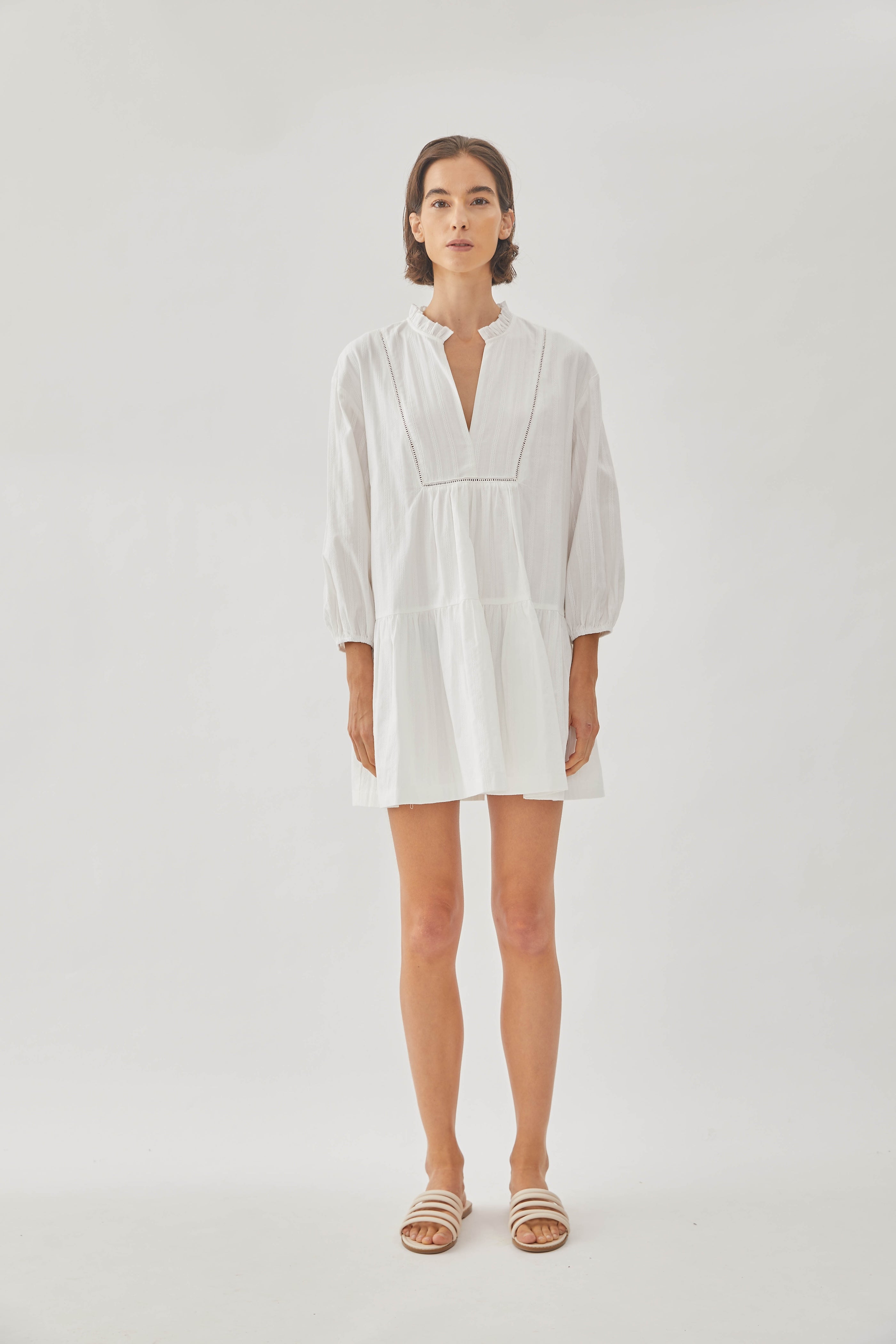 Embroidered Cotton Mini Dress