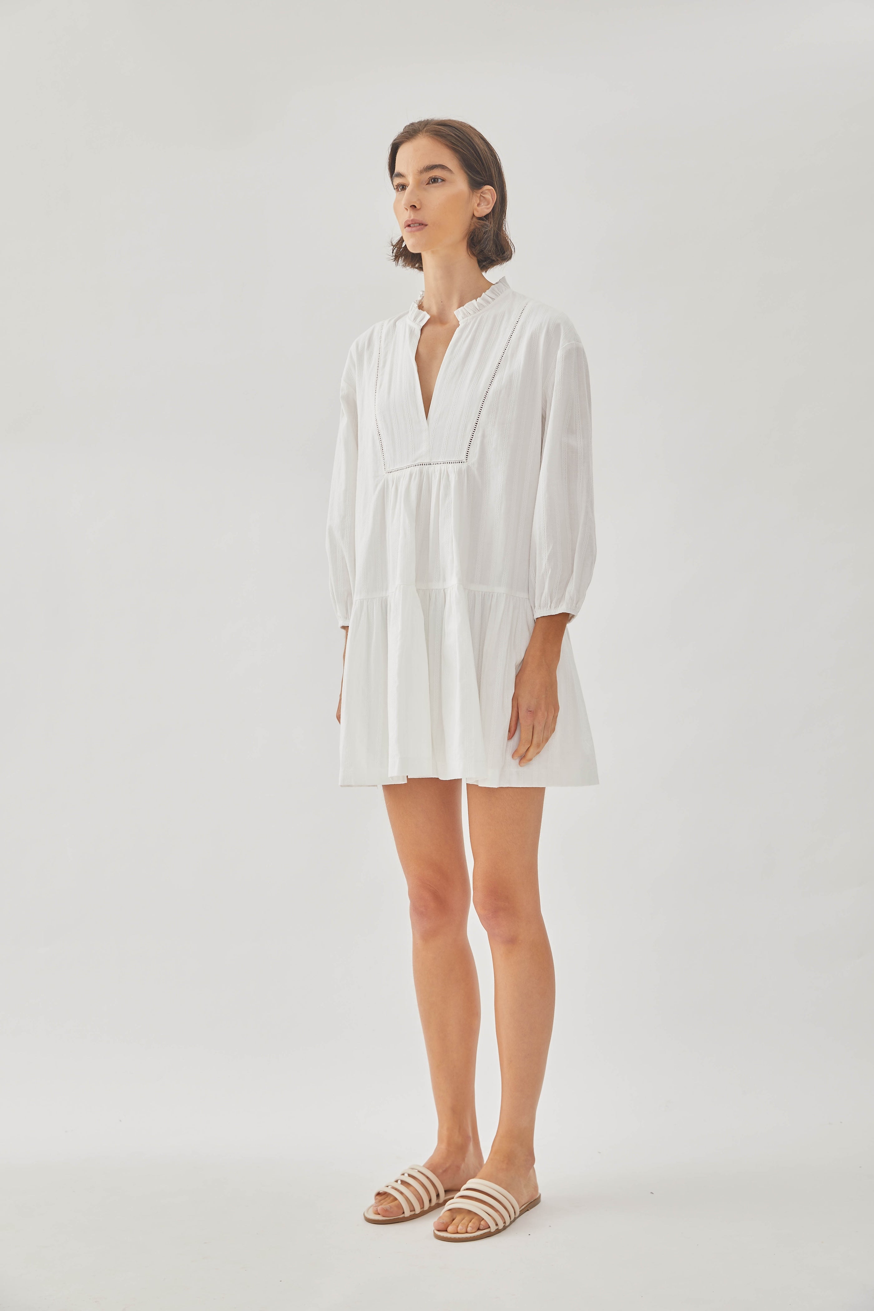 Embroidered Cotton Mini Dress