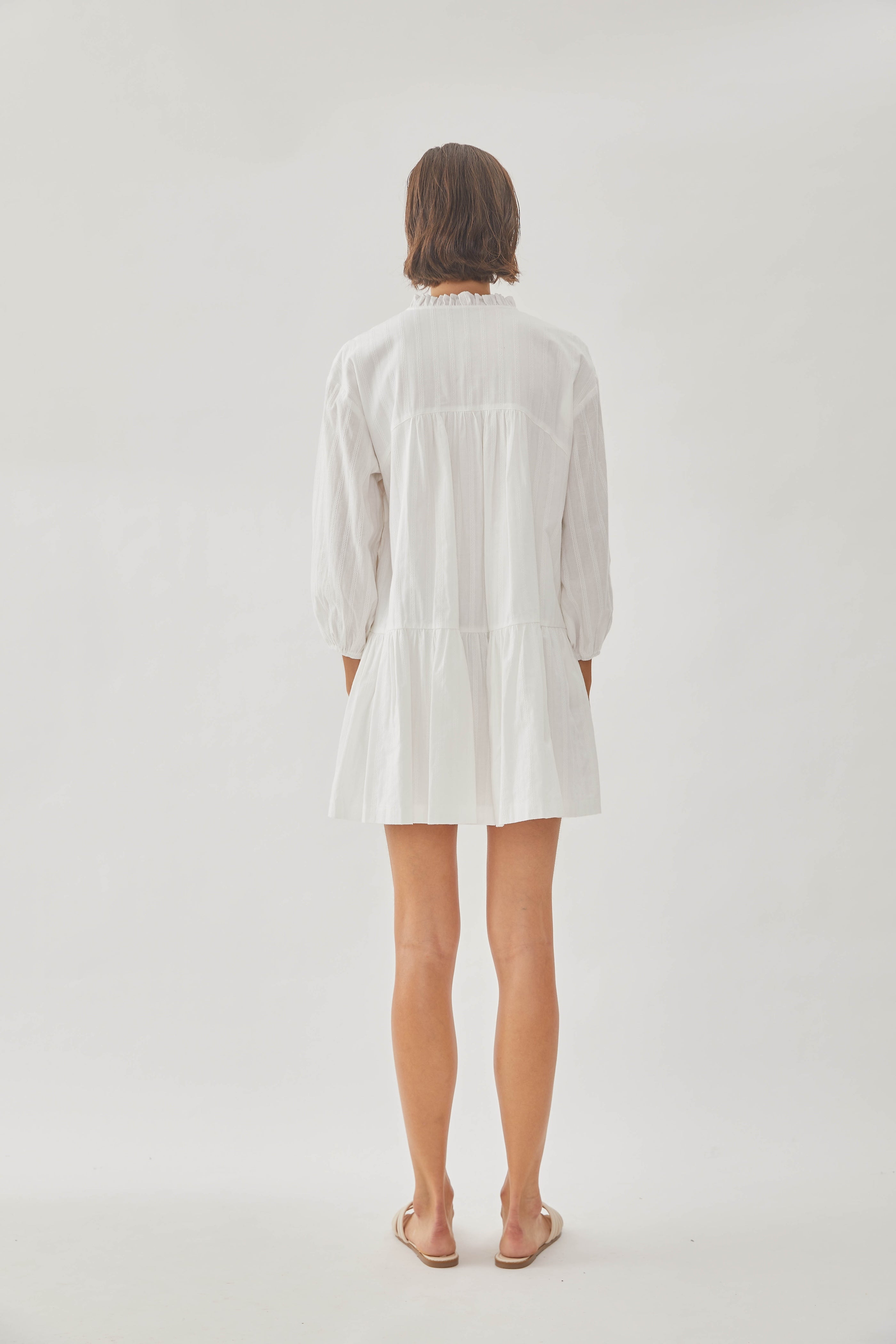 Embroidered Cotton Mini Dress