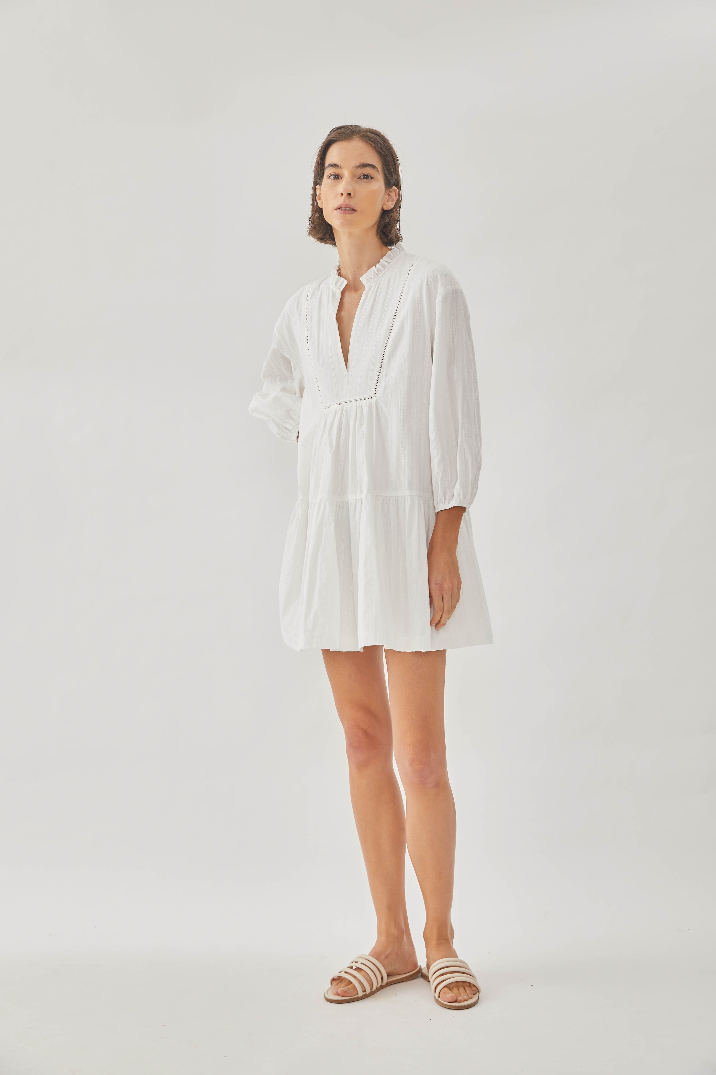 Embroidered Cotton Mini Dress