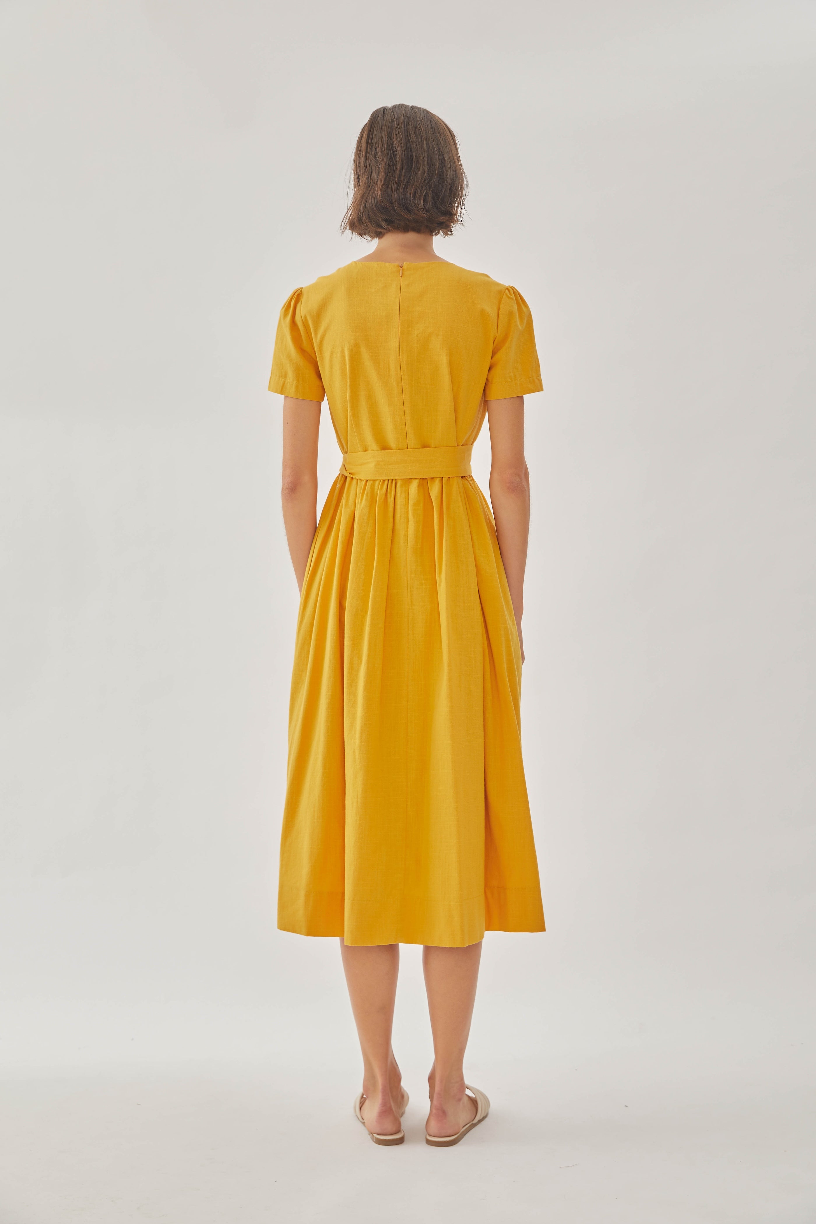 Cotton Wrapped Dress in Sunburst