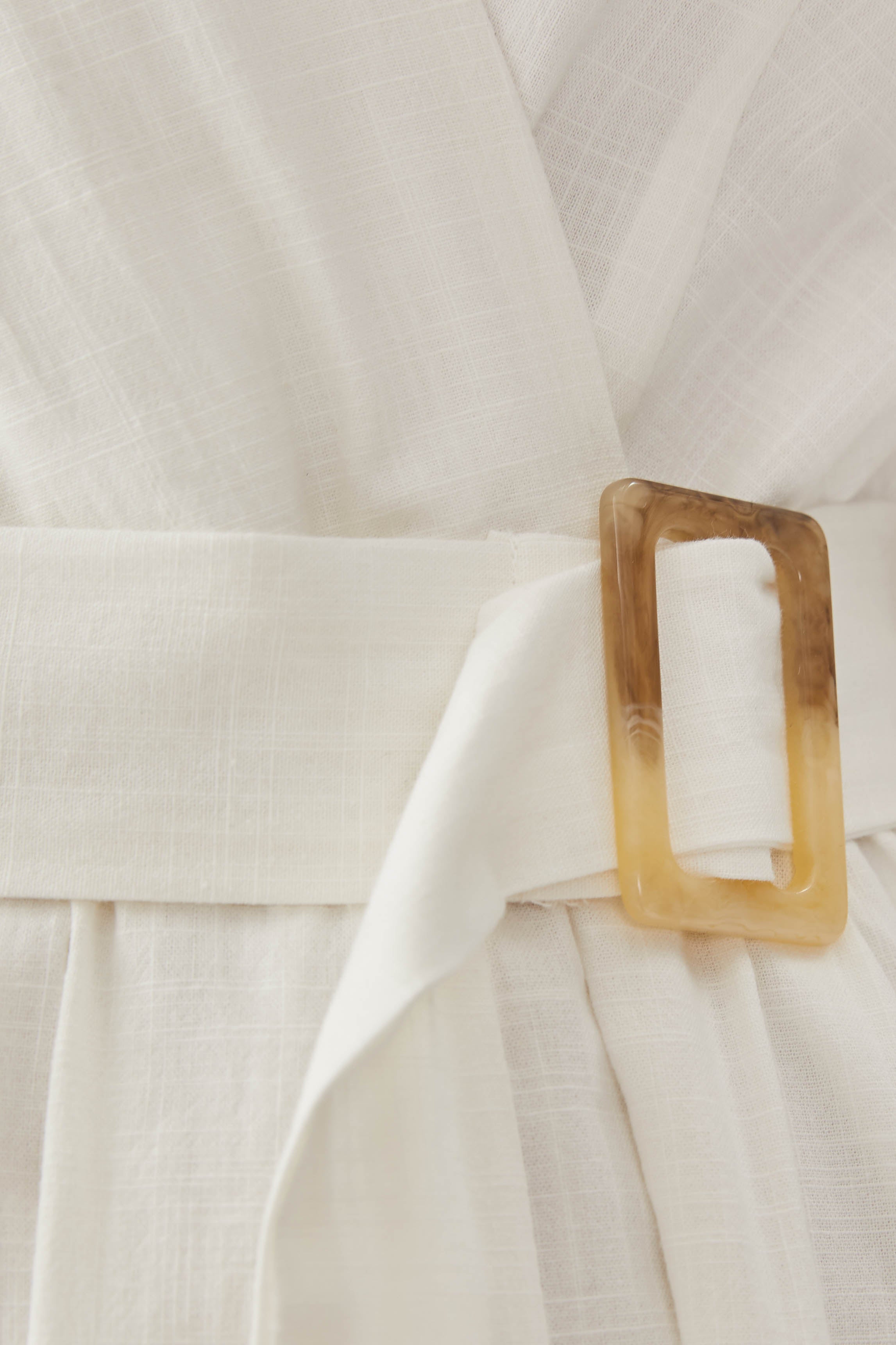 Cotton Wrapped Dress in White
