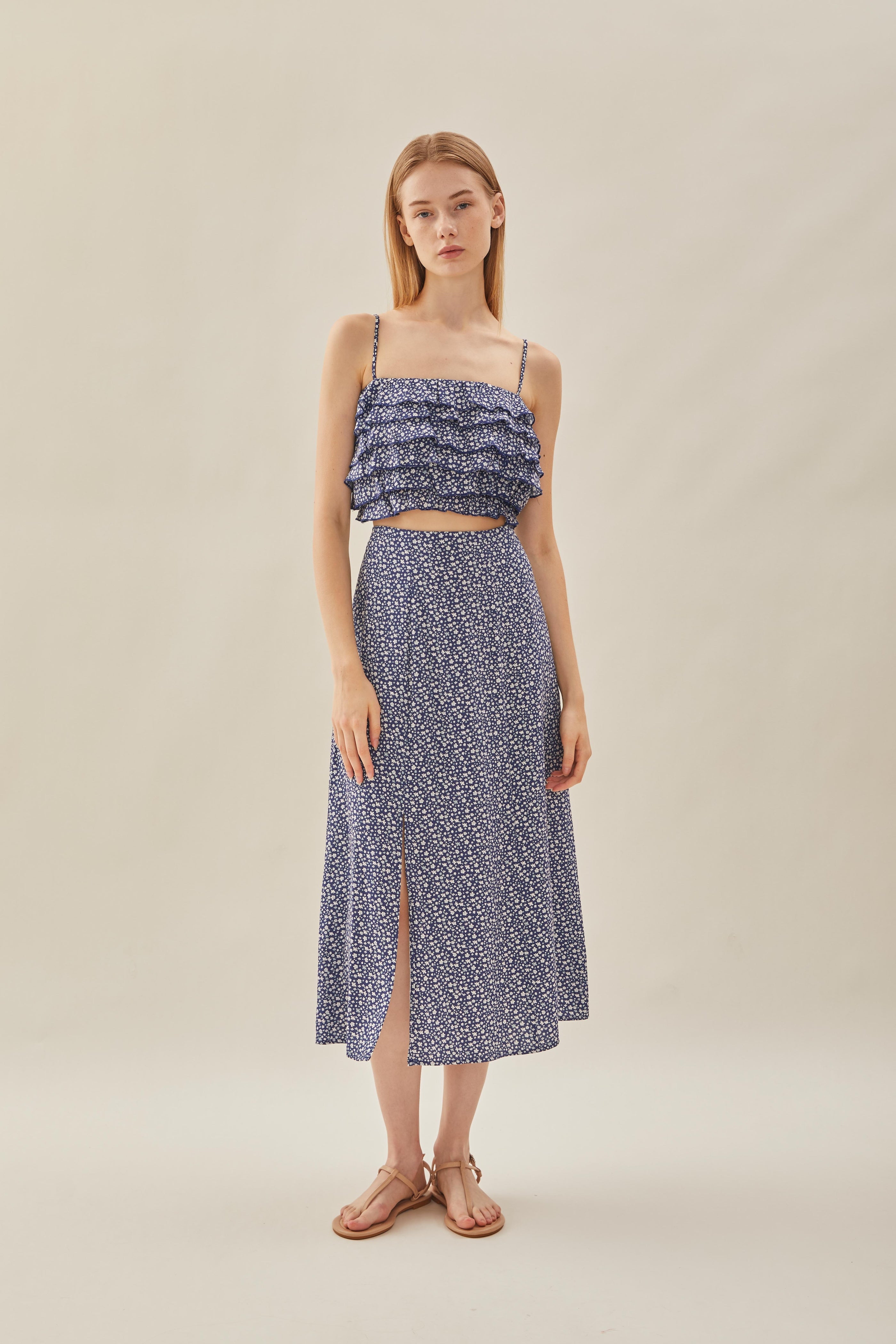 Tiered Frill Top in Moonlight Bloom