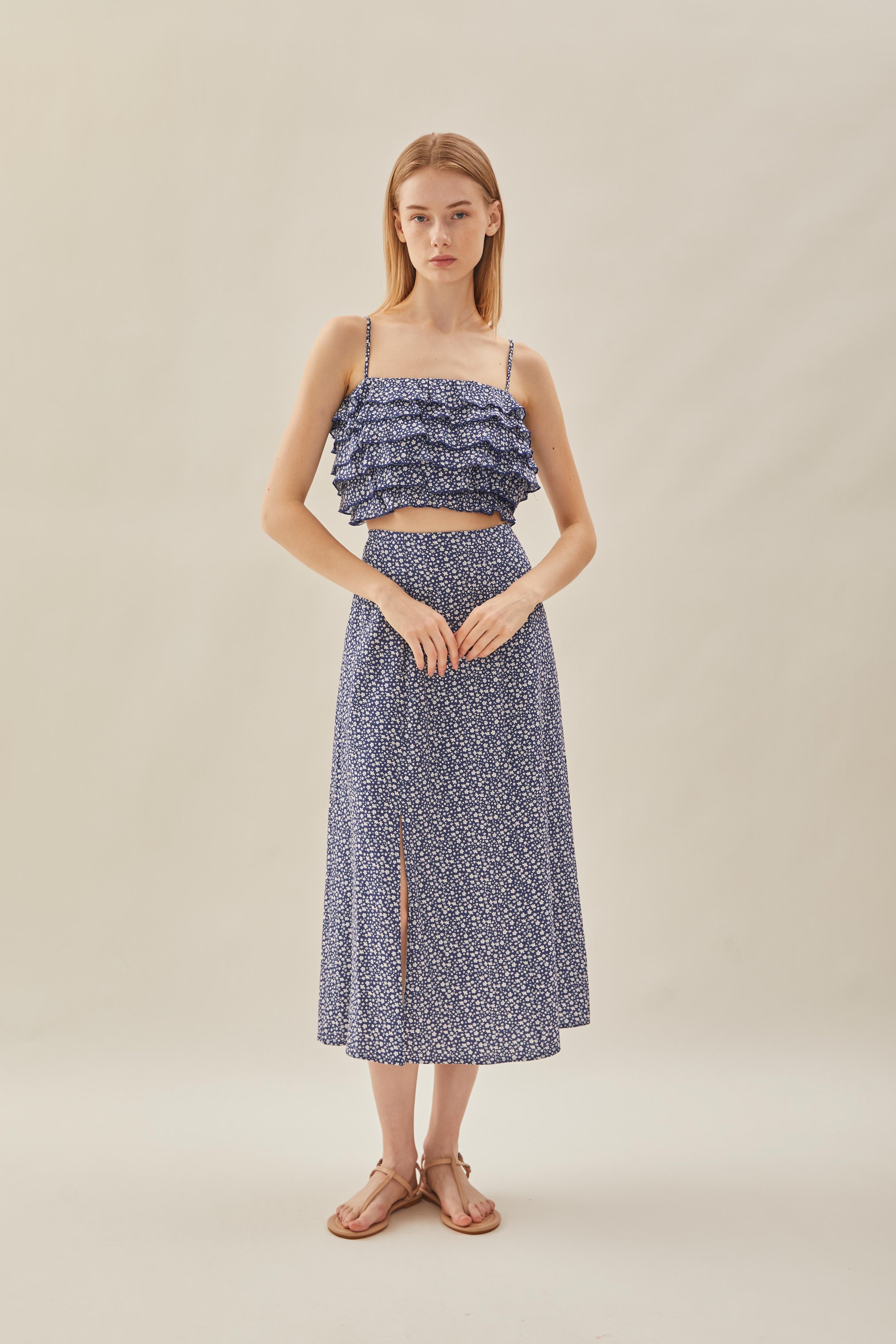 Tiered Frill Top in Moonlight Bloom