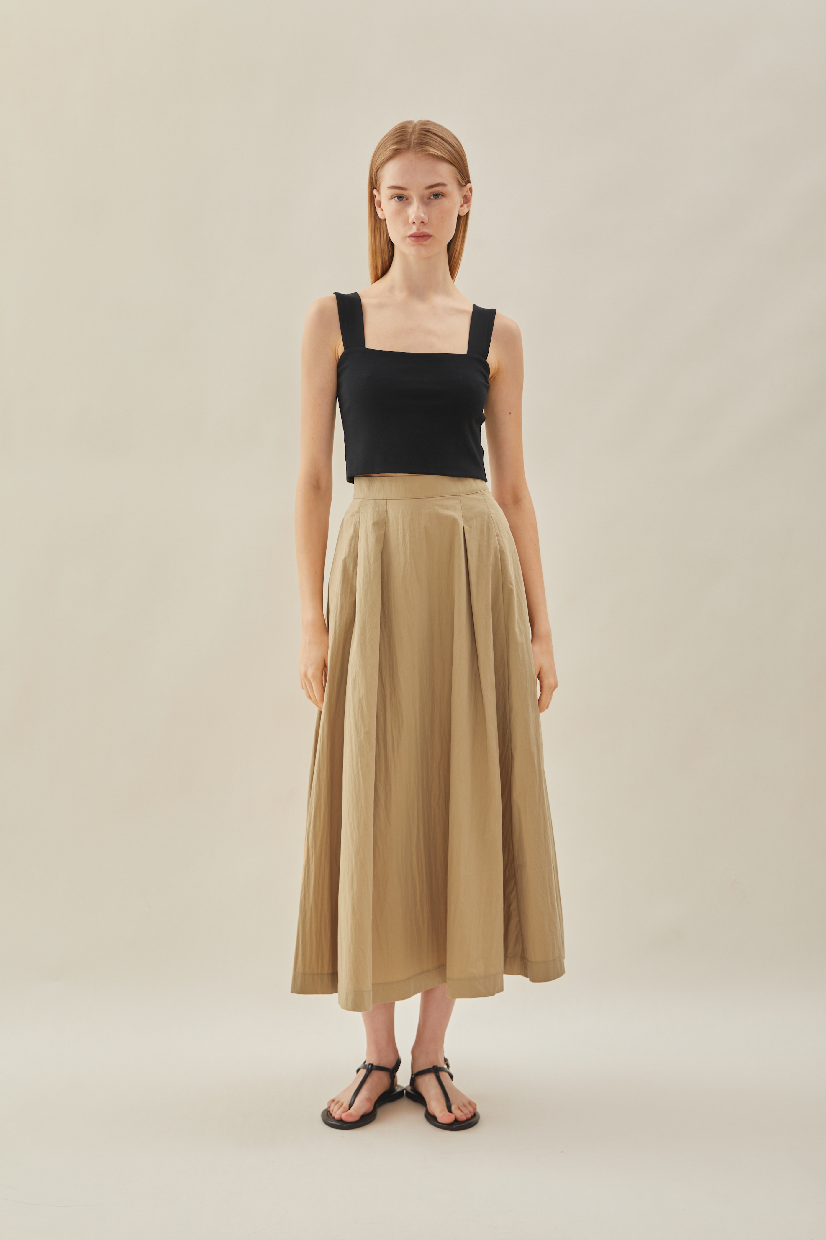 Flared Skirt in Camel